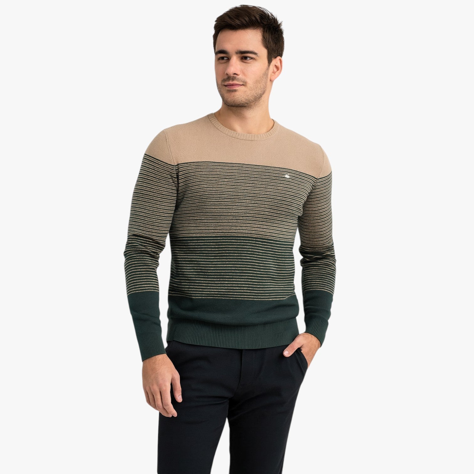 Eugene | Maglione girocollo a righe da uomo - Vestibilità slim e calore di qualità - - Sweater sweater men sweaters & cardigans - Concept Palermo