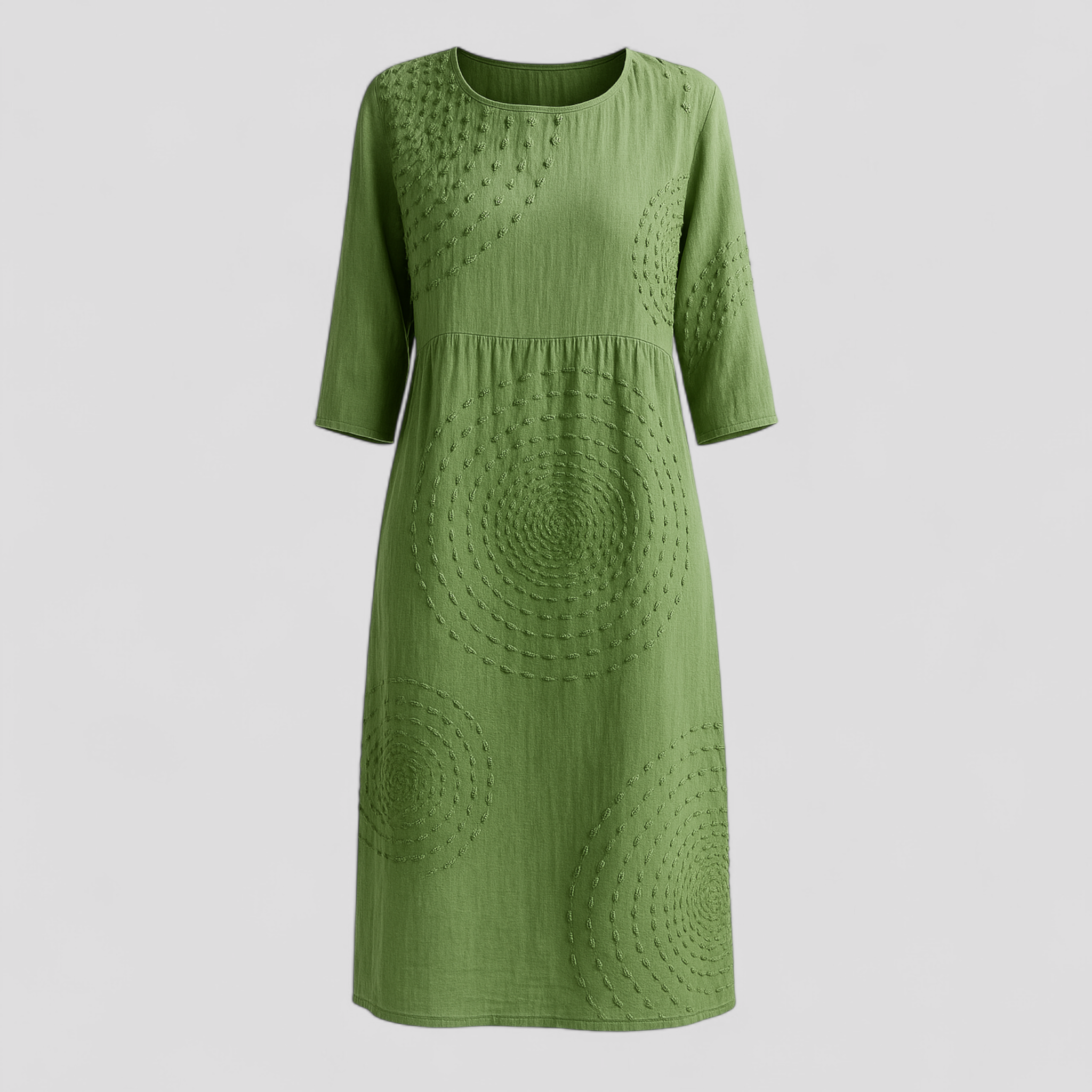 Nevie | Abito Donna Elegante Estivo - Verde chiaro - abito estivo elegante ideale per ogni occasione look vacanziero maniche al gomito scollo rotondo stile casual taglie disponibili tessuto leggero texture delicata versatile - Concept Palermo