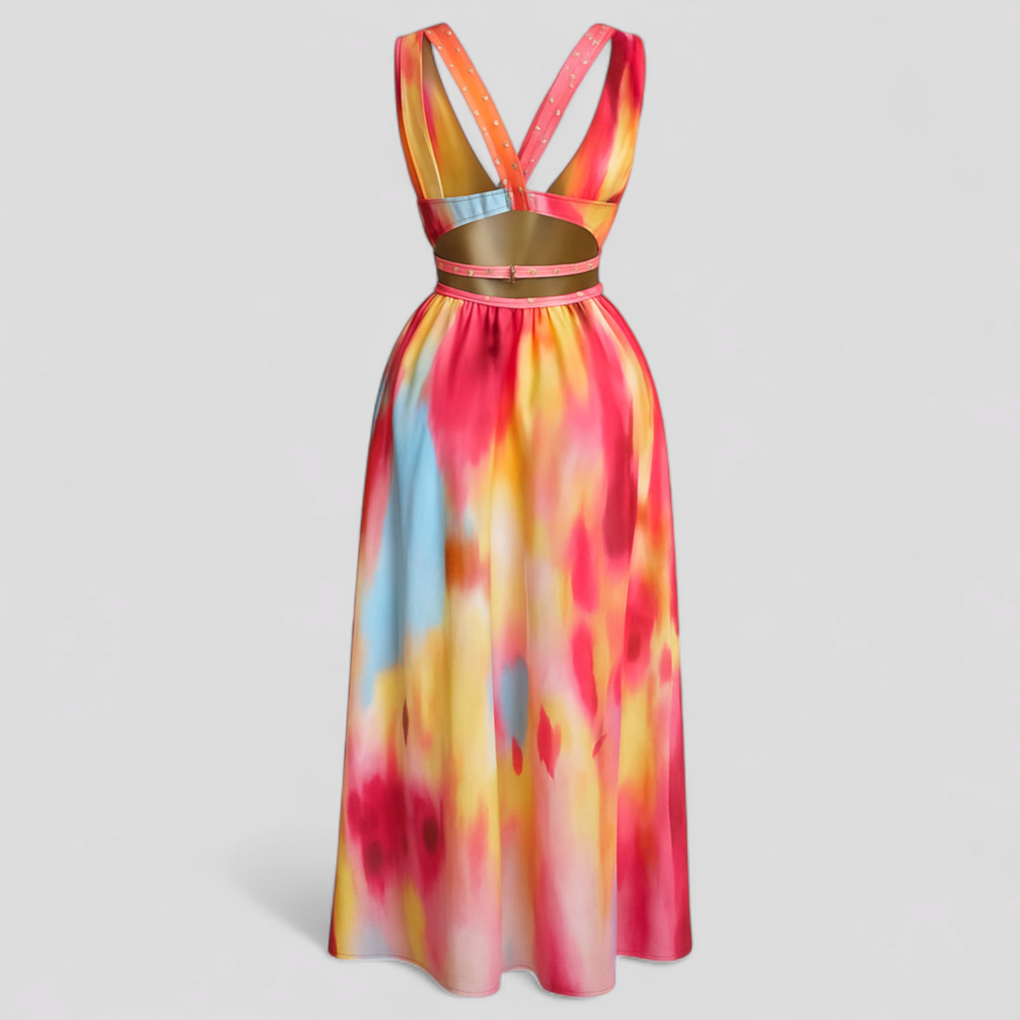 Fia | Abito Donna Elegante Maxi - - abito elegante abito maxi chiffon leggero design unico moda femminile occasioni estive senza maniche stacca la figura stile estivo vestibilità slim vestito da spiaggia vestito fluido - Concept Palermo