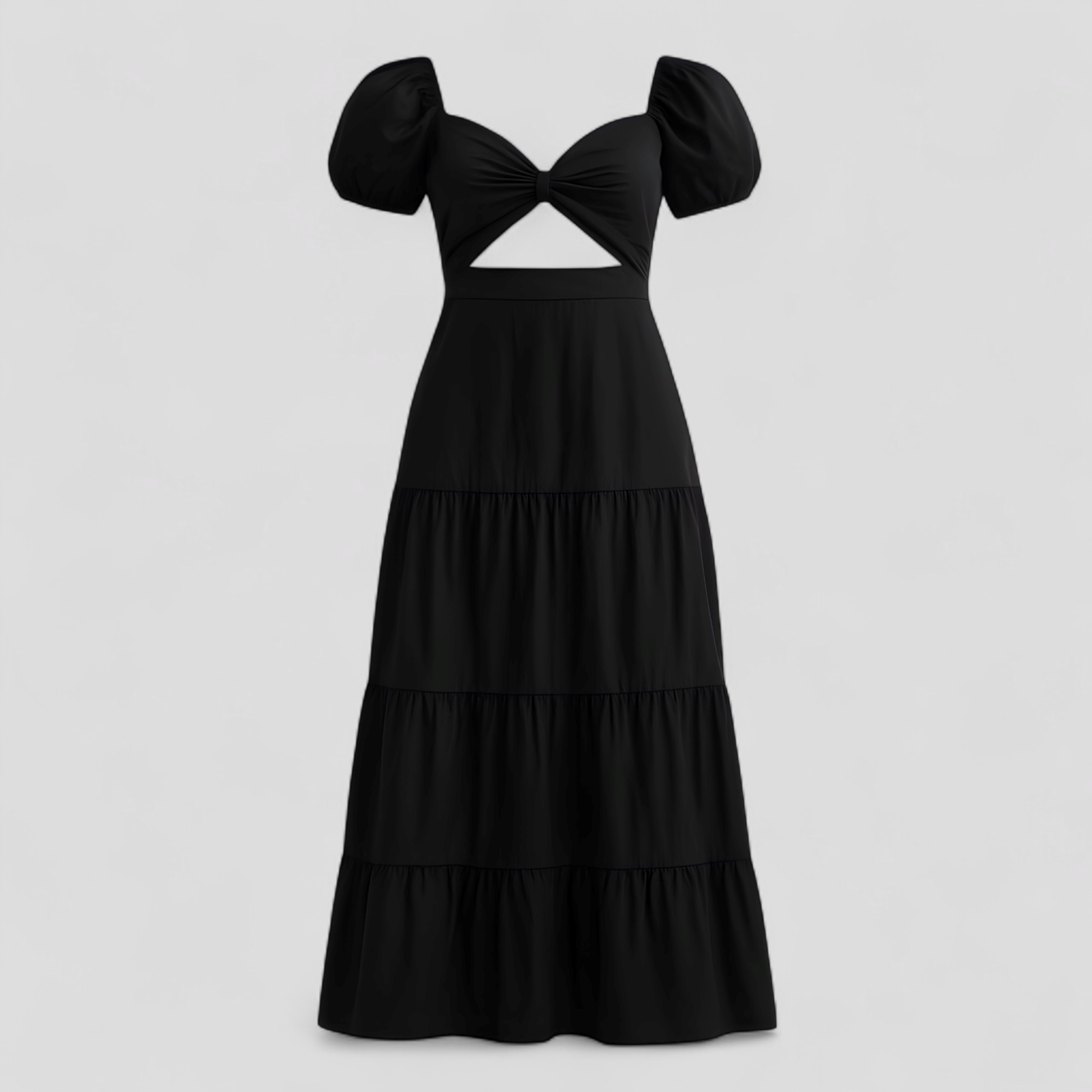 Martina | Abito Donna Elegante - Nero - abbigliamento femminile abito casual abito chic abito elegante abito estivo abito versatil comfort elegante gonna lunga look sofisticato mezza manica moda estate stile moderno taglia unica tendenze moda - Concept Palermo
