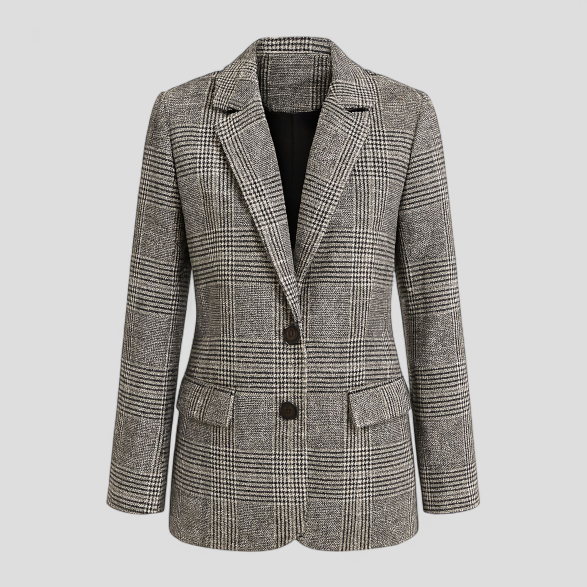Quin | Blazer Casual a Quadri con Revers - Marrone - abbigliamento casual blazer a quadri blazer casual blazer con revers blazer estate blazer poliestere blazer uomo fashion blazer giacca a quadri giacca elegante giacca leggera giacca moda look casual - Concept Palermo