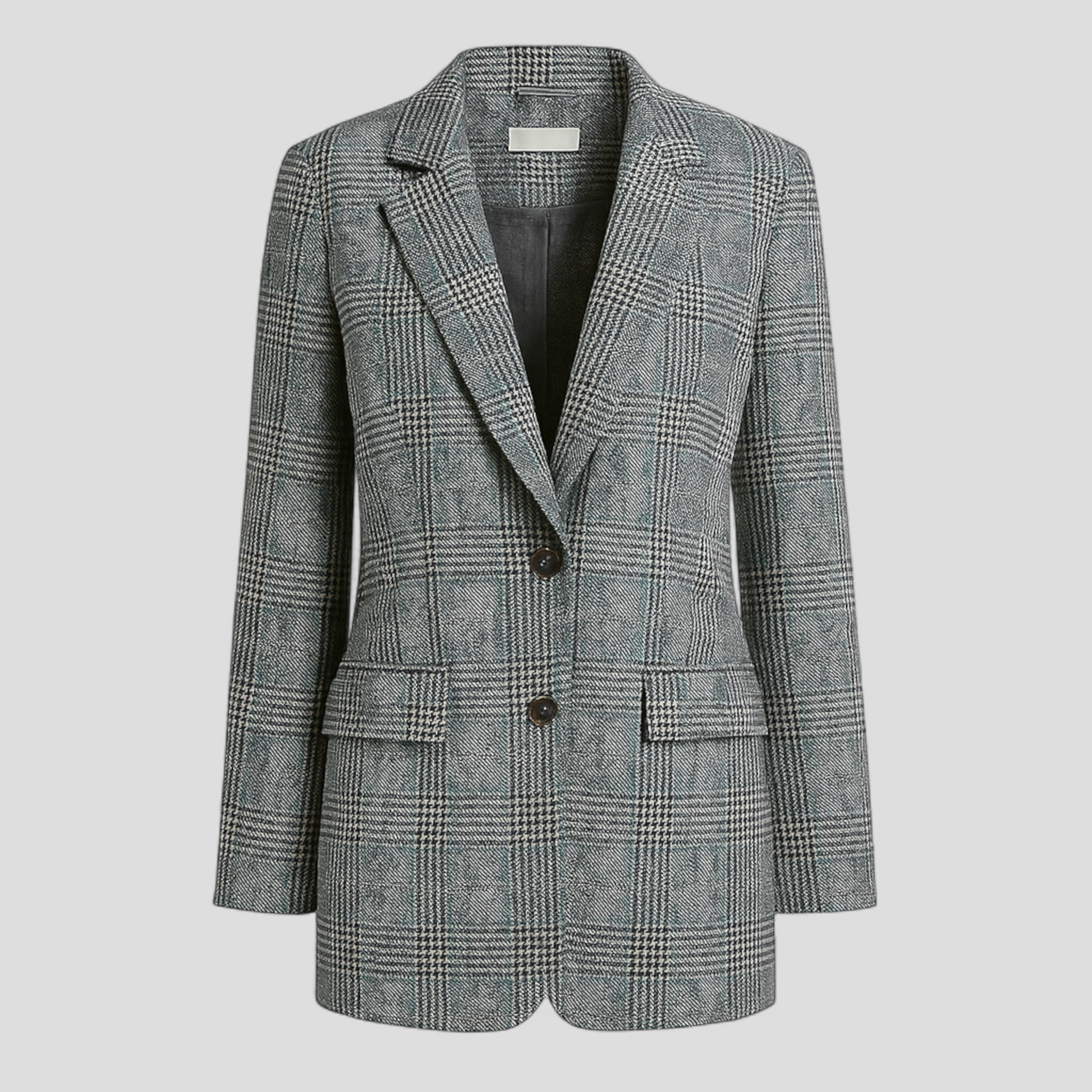 Quin | Blazer Casual a Quadri con Revers - Nero - abbigliamento casual blazer a quadri blazer casual blazer con revers blazer estate blazer poliestere blazer uomo fashion blazer giacca a quadri giacca elegante giacca leggera giacca moda look casual - Concept Palermo