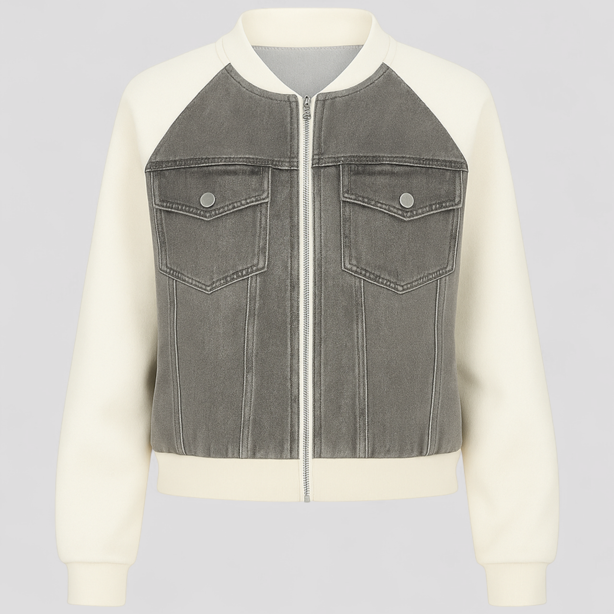 Silvana | Giacca Donna Denim Versatile - grigio - abbigliamento femminile denim jacket women donna giacca giacca casual giacca cotone giacca creativa giacca denim giacca denim colore giacca denim versatile giacca donna trendy giacca in denim giacca moda donna giacca spandex - Concept Palermo