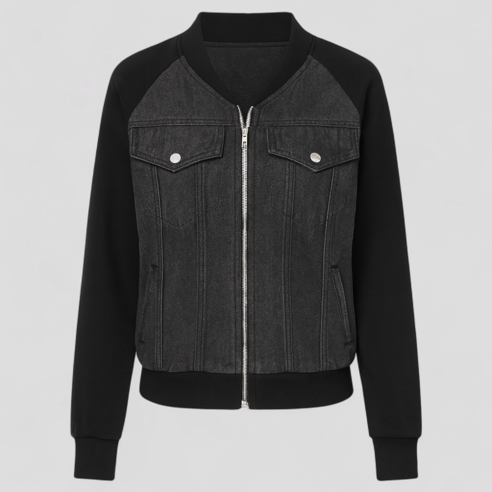 Silvana | Giacca Donna Denim Versatile - nero - abbigliamento femminile denim jacket women donna giacca giacca casual giacca cotone giacca creativa giacca denim giacca denim colore giacca denim versatile giacca donna trendy giacca in denim giacca moda donna giacca spandex - Concept Palermo