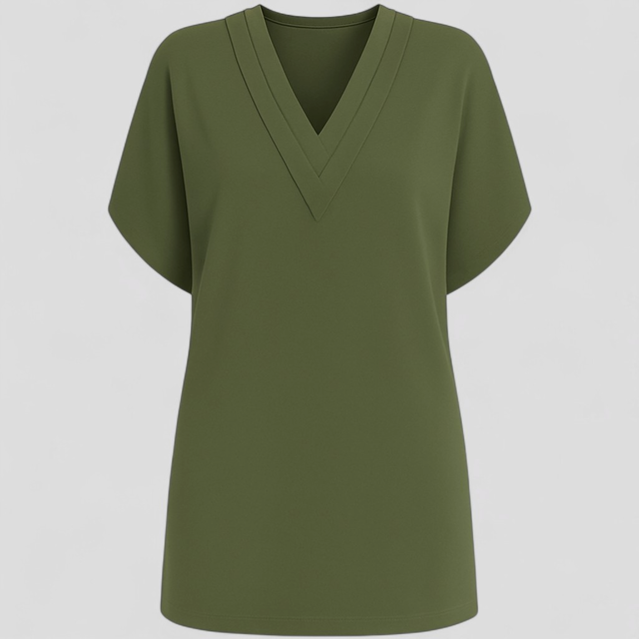 Elvera | Abito Elegante Donna con V-Hals - Verde - abito comfy abito con tummy control abito da donna abito elegante abito taglie forti abito V-hals abito versatile moda donna vestito casual vestito da sera - Concept Palermo