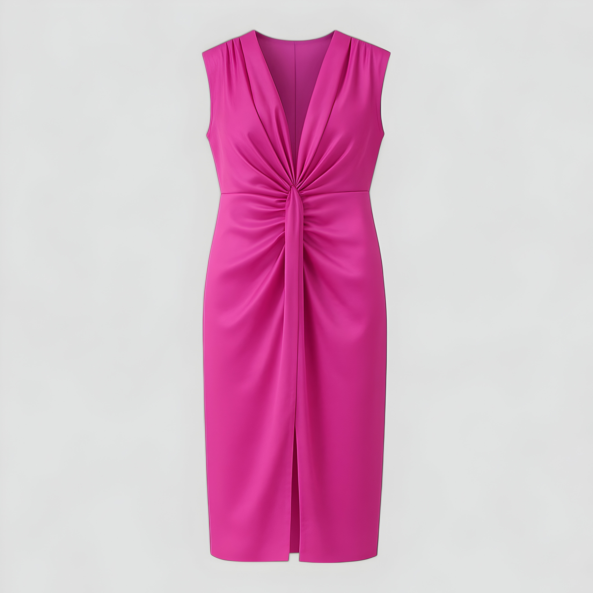 Martha | Abito Elegante da Cerimonia in Raso Lucido - Magenta Taglia unica - abito con spacco abito elegante abito in diverse colorazioni abito in raso abito per eventi abito raffinato abito taglia unica vestito con scollatura vestito da sera vestito stretch - Concept Palermo