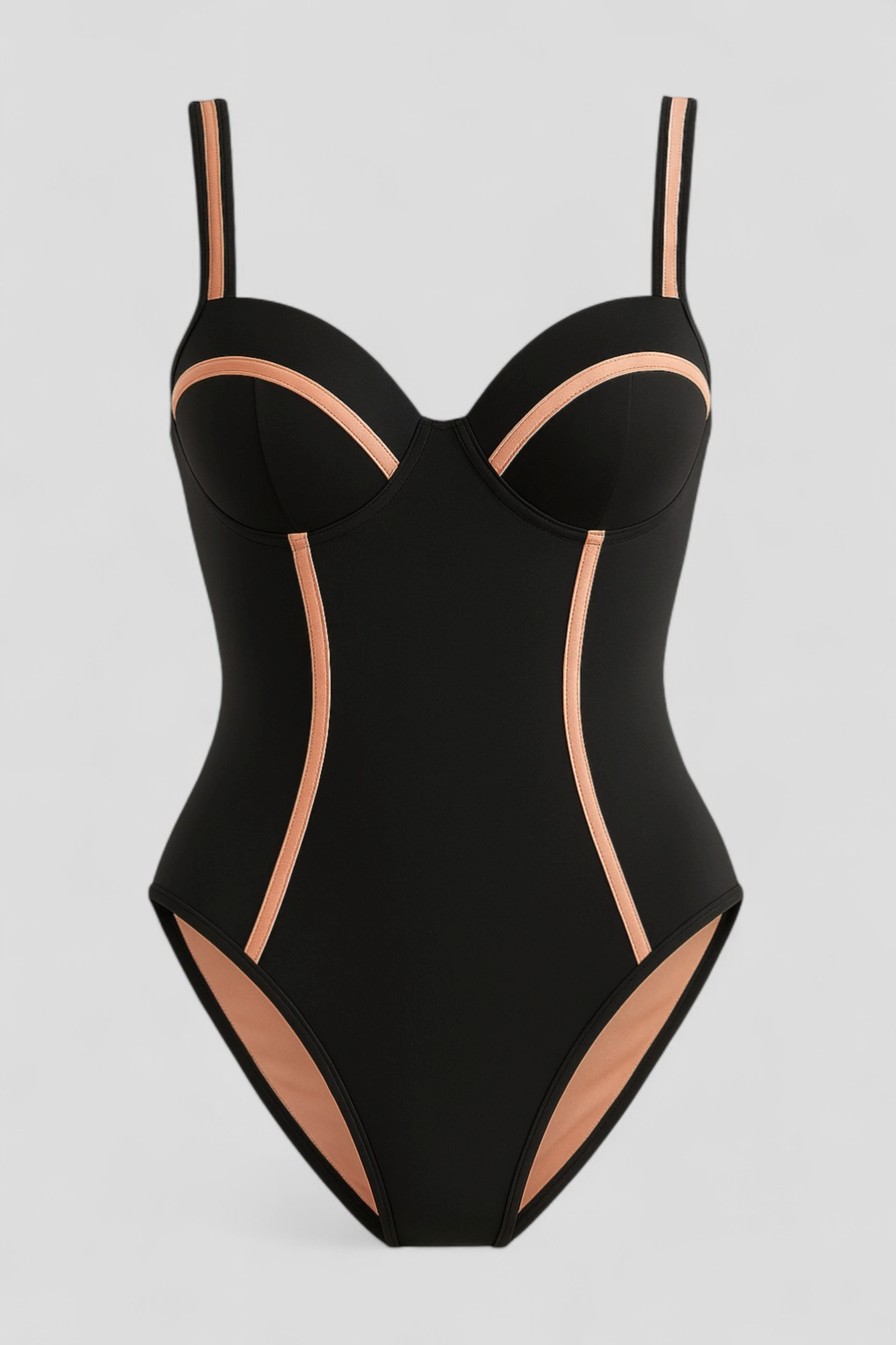 Robyn | Costume Intero Slim Fit Donna Elegante - Nero-Rosa - abbigliamento estivo abbigliamento per il mare bikini intero costume da bagno confortevole costume da bagno elegante costume da bagno intero costume da mare costume da piscina costume sexy costume slim fit - Concept Palermo