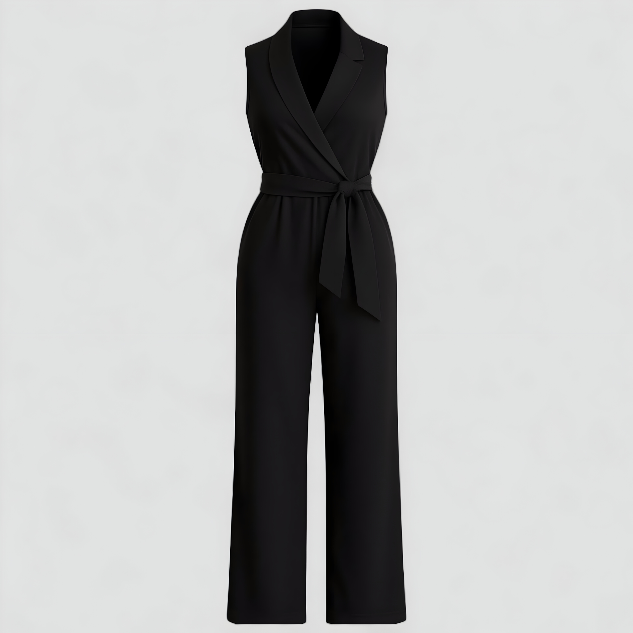 Aela | Salopette Donna Elegante Senza Maniche V-Neck - Nero - abbigliamento elegante fashion primavera jumpsuit premium moda donna outfit casual salopette elegante salopette femminile salopette senza maniche salopette V-Neck vestiti per eventi - Concept Palermo