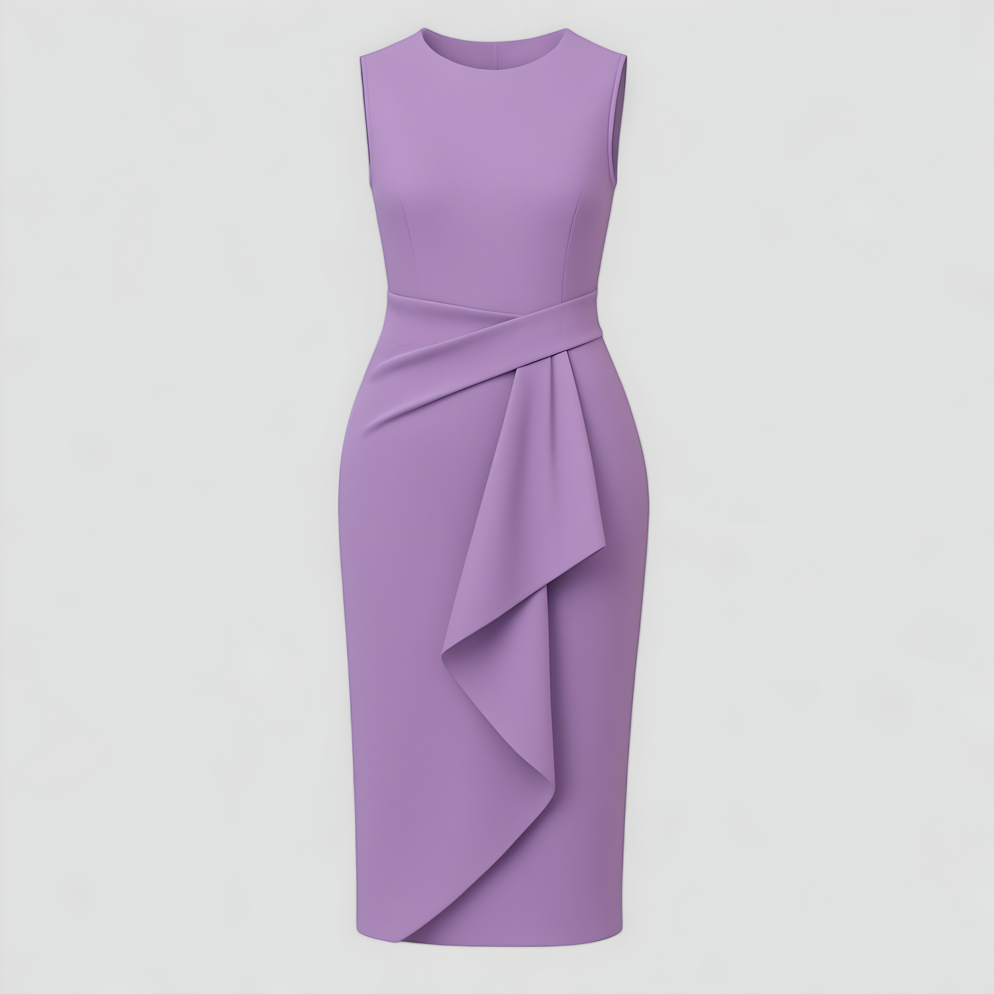 Arica | Vestito Elegante da Donna - Lavanda - abito da sera abito plissettato fashion femminile moda donna scollo rotondo tessuto elasticizzato vestito elegante vestito elegante da donna vestito estivo vestito slim-fit - Concept Palermo