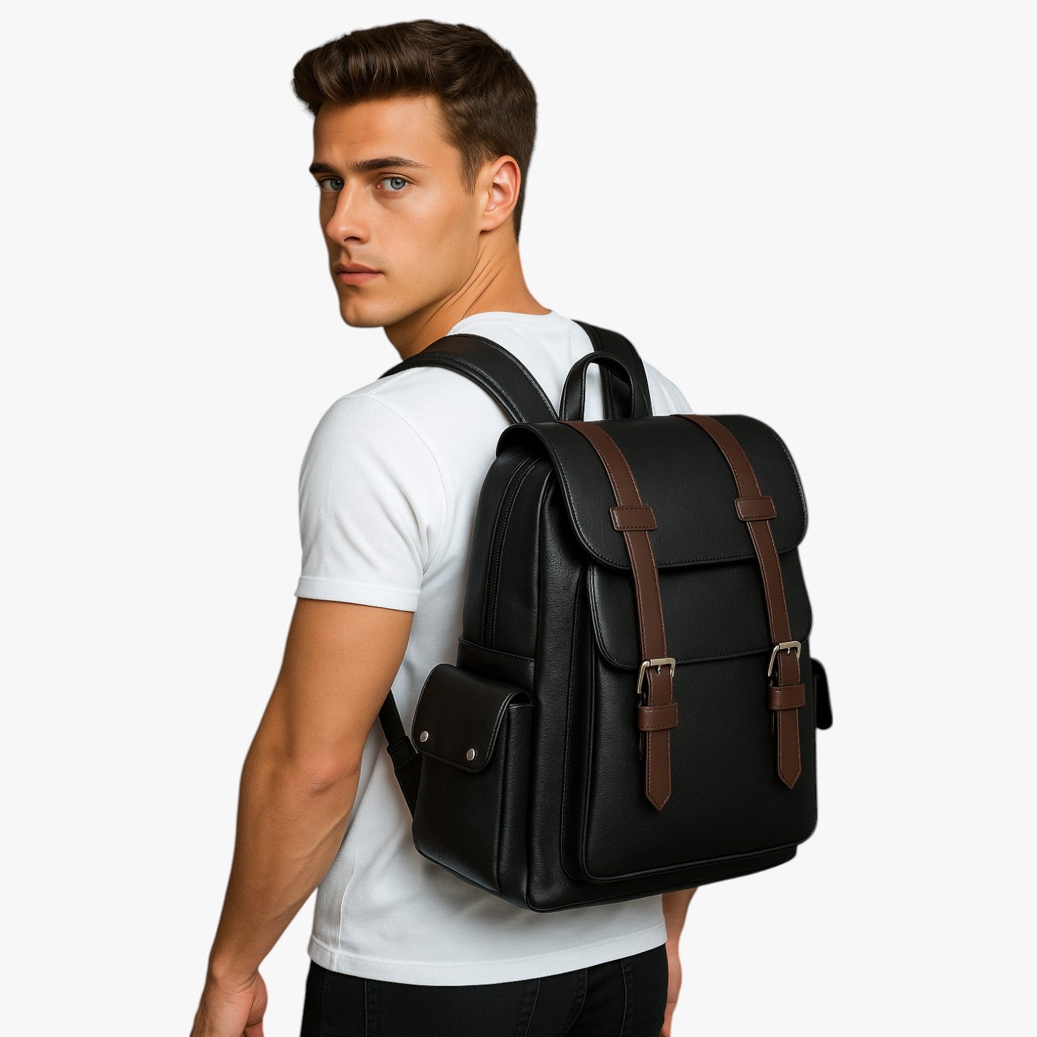 Landon | Zaino impermeabile in pelle PU per laptop: stile e protezione - - Backpack bags for men mens bag - Concept Palermo