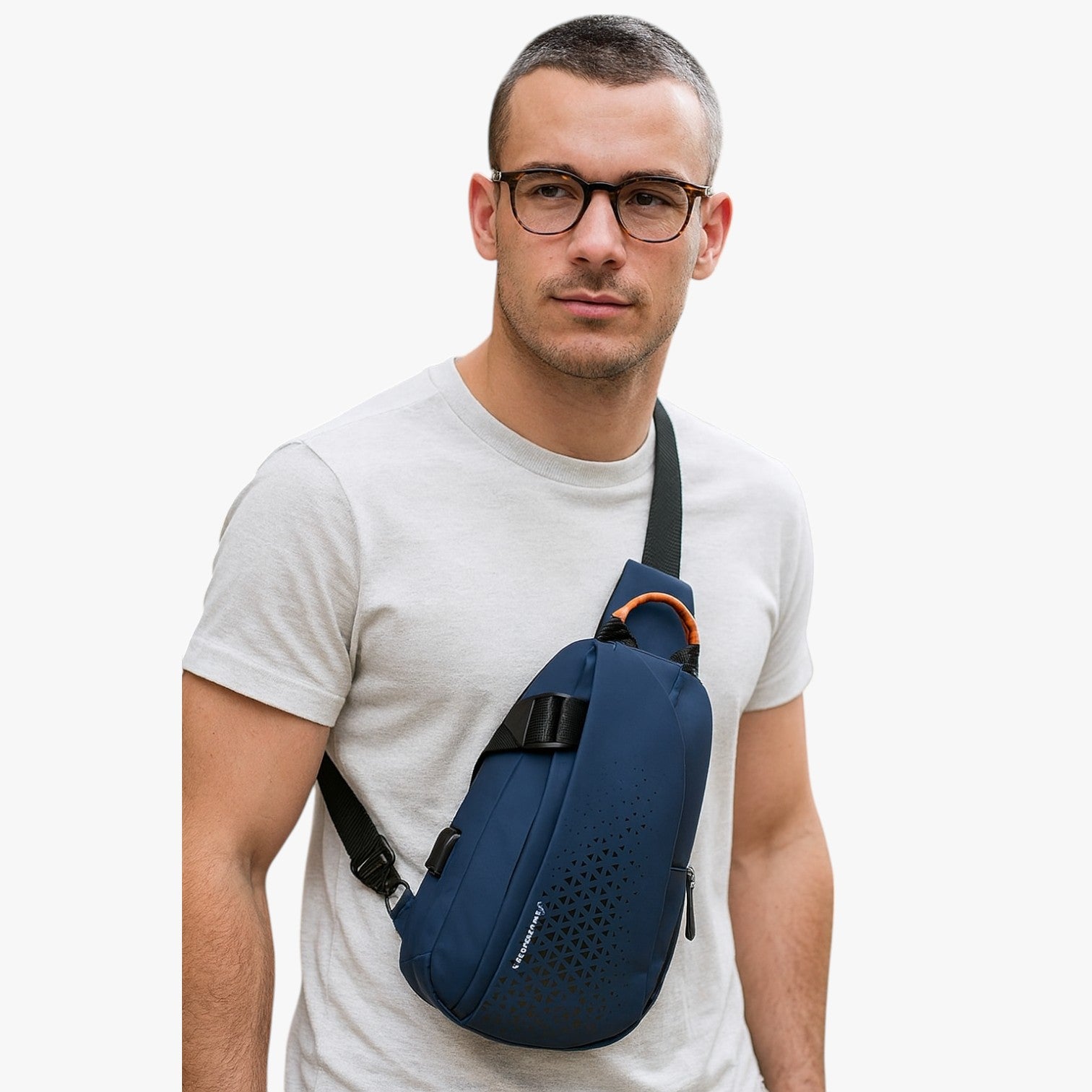 Borsa a tracolla impermeabile Dominick con USB: stile e ricarica sempre con te - - Bags mens bag - Concept Palermo