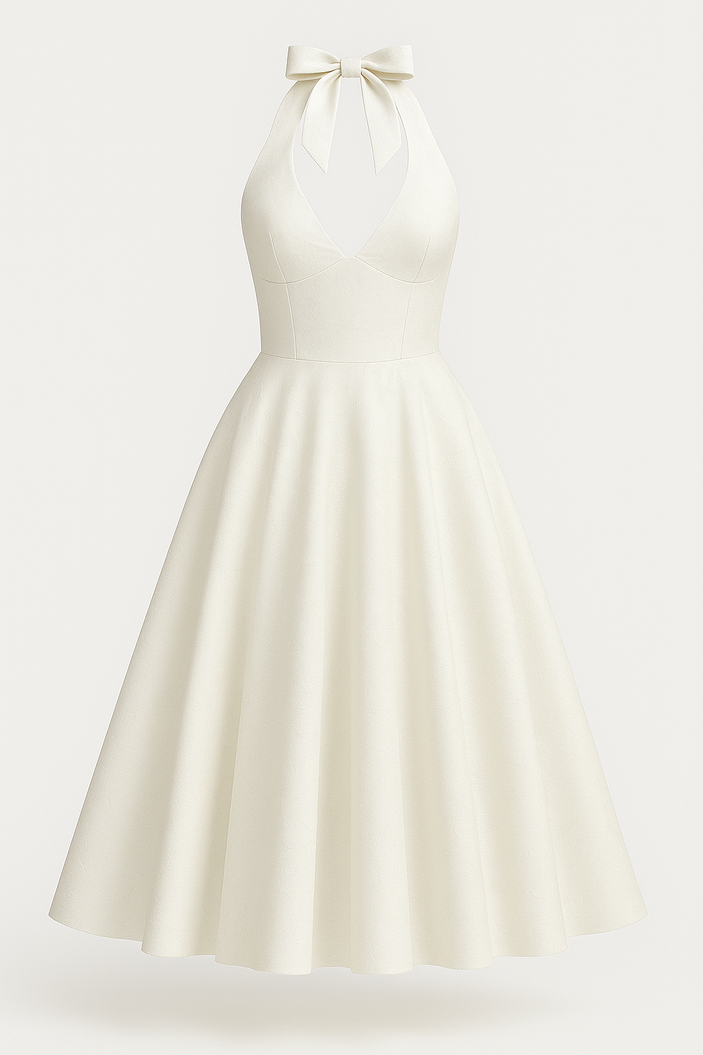 Adrianna | Abito Midi Elegante con Schiena Scoperta - Bianco - abito elegante abito midi corsetto gonna leggera look sofisticato moda femminile schiena scoperta tessuto luminoso vestito da cerimonia vestito per occasioni speciali - Concept Palermo