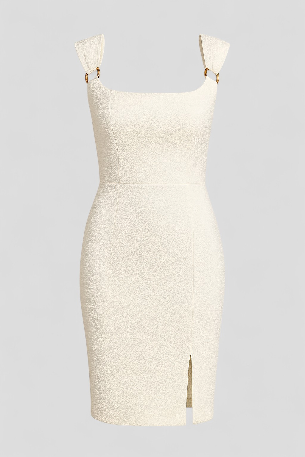 Fia | Abito Elegante Donna con Fessura Laterale - Bianco - abito alla moda abito estivo afrontare le curve fessura laterale look chic stile sofisticato taglie forti vestito da cerimonia vestito elegante vestito per eventi - Concept Palermo