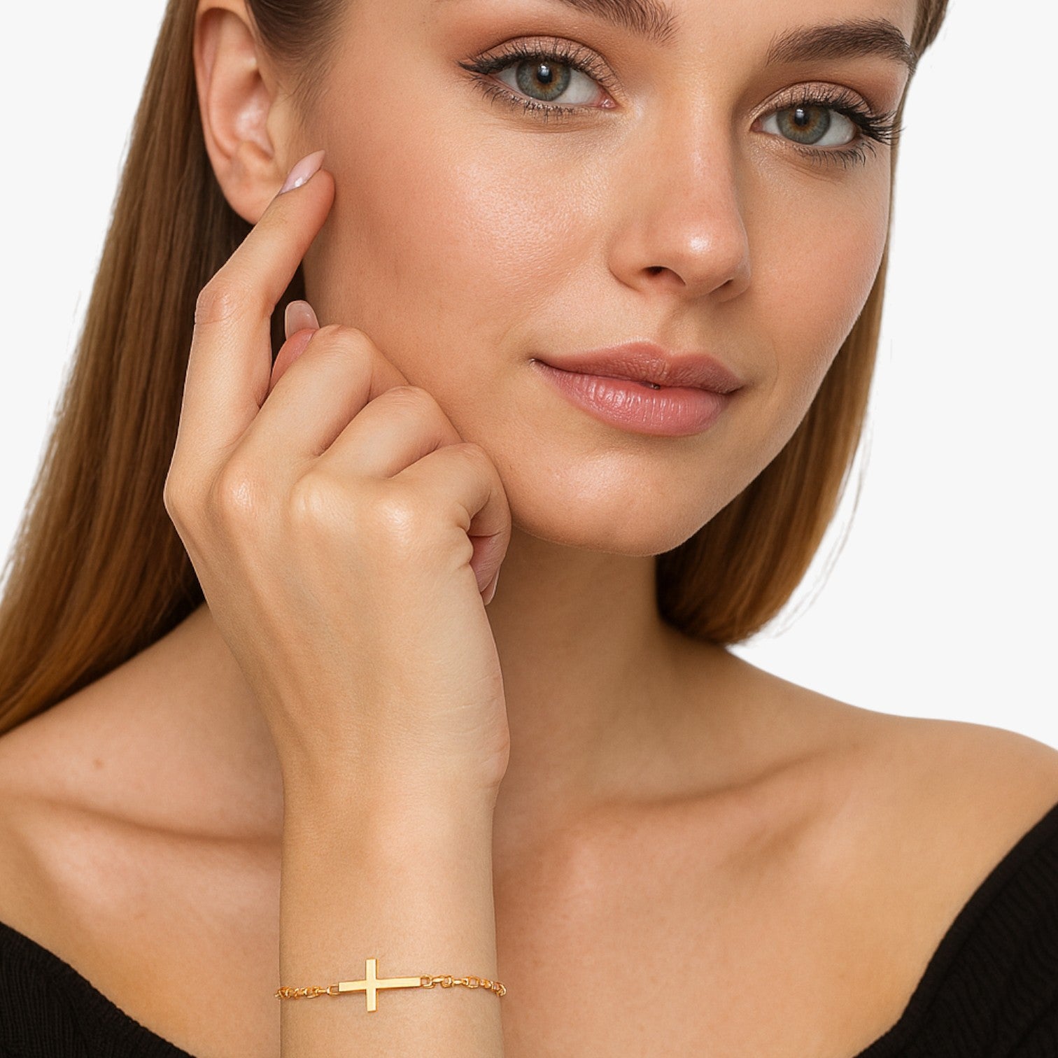 Elisa | Bracciale con Croce in Acciaio – Eleganza Resistente all’Acqua - - BRACELET BRACELET FOR WOMEN BRACELETS bracelets for women women bracelets - Concept Palermo
