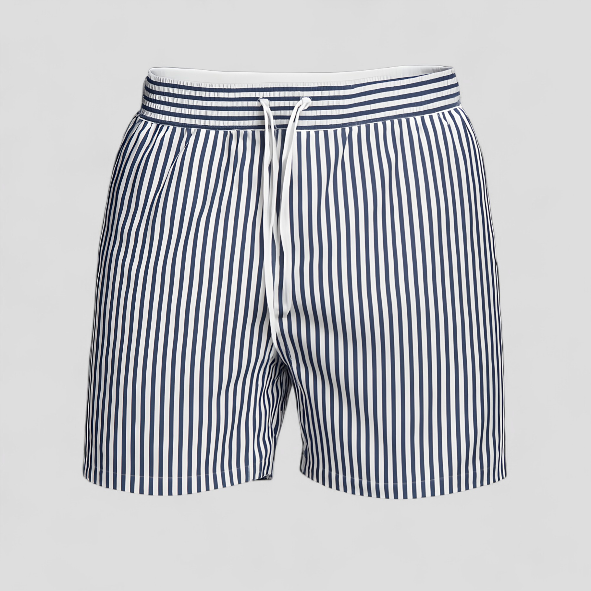 Nico | Costume Uomo Stripes Confortevole Estivo - Grigio - abbigliamento piscina costumi a righe costumi da bagno uomo costumi da mare costumi da spiaggia costumi estivi moda estiva shorts da bagno stile marittimo tessuto ad asciugatura rapida - Concept Palermo