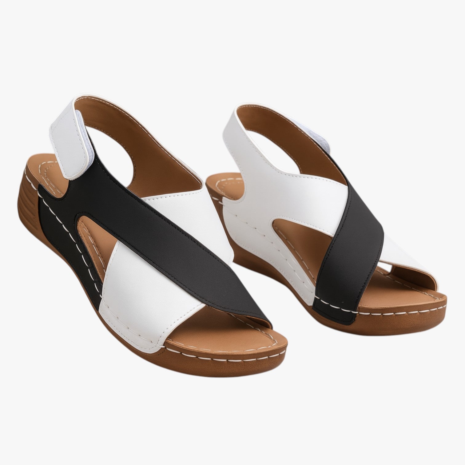 Rachelle | Comodità estiva con stile - Sandali con zeppa morbidi e leggeri - Nero - breathable sandals casual sandals fashion sandals womens sandal - Concept Palermo