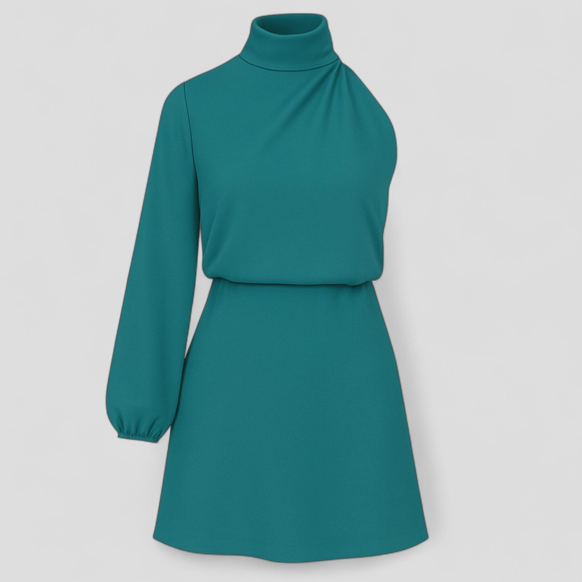 Merzia | Abito monospalla in poliestere – Eleganza con un tocco moderno - Verde acqua - AI Dresses Sale - Concept Palermo