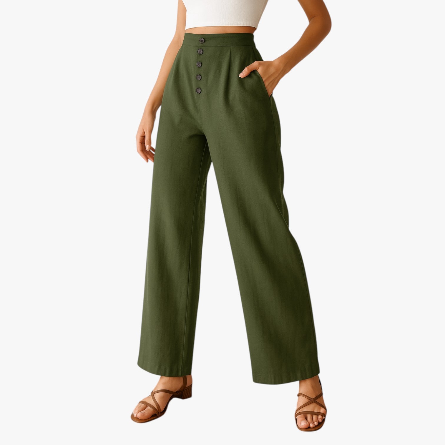 Vannesa | Pantaloni estivi da donna - Freschi, comodi e antipiega in lino e cotone - - linen pants pants pants for women women pants - Concept Palermo