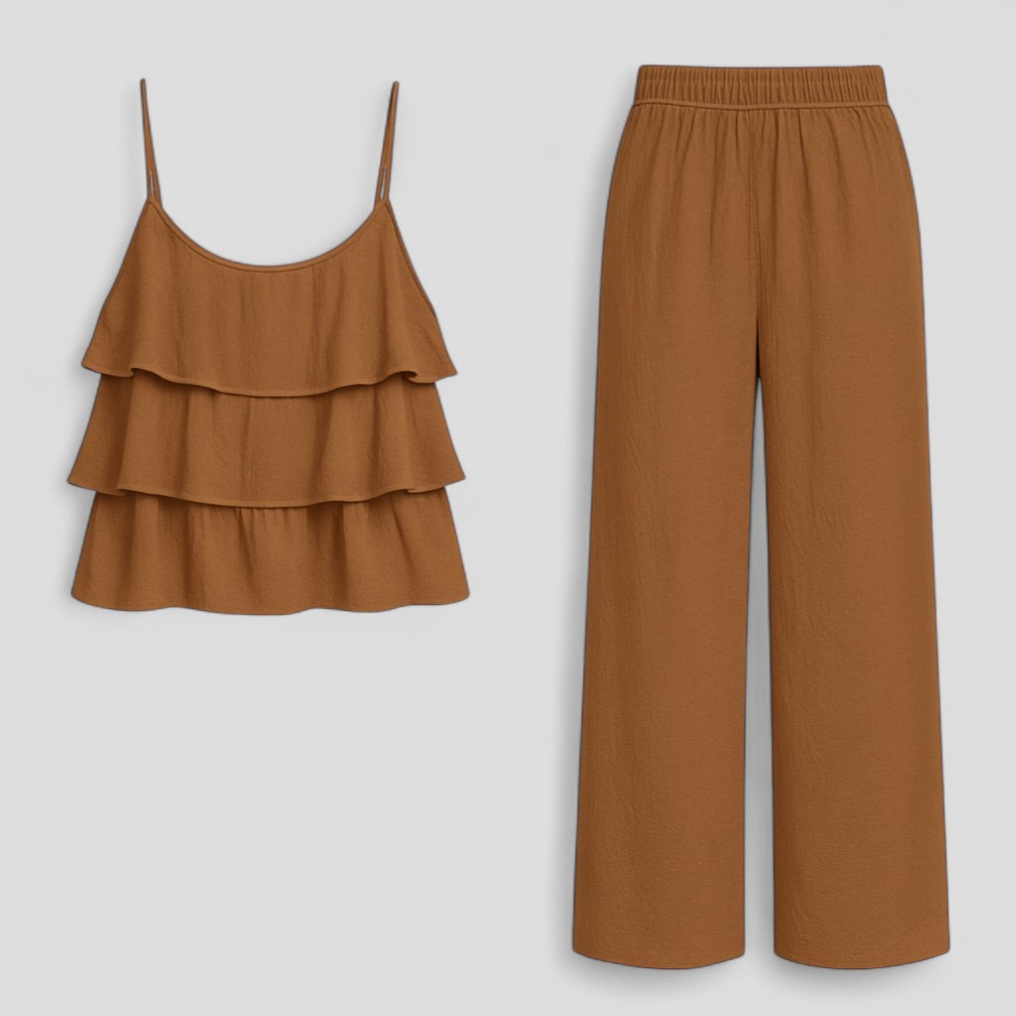 Caterina | Coordinato Elegante Donna per Ogni Occasione - Marrone - abbigliamento formale abbigliamento trendy coordinato elegante look raffinato moda confortevole outfit versatili set di abbigliamento stile e comfort tessuti di alta qualità vestiti casual - Concept Palermo