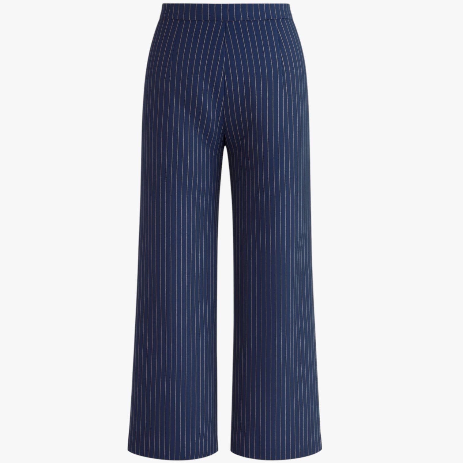 Sarah | Pantaloni a gamba larga con pieghe e righe - Navy - clothing long pants pants pants for women regular regular fit women women pants woven fabric - Concept Palermo