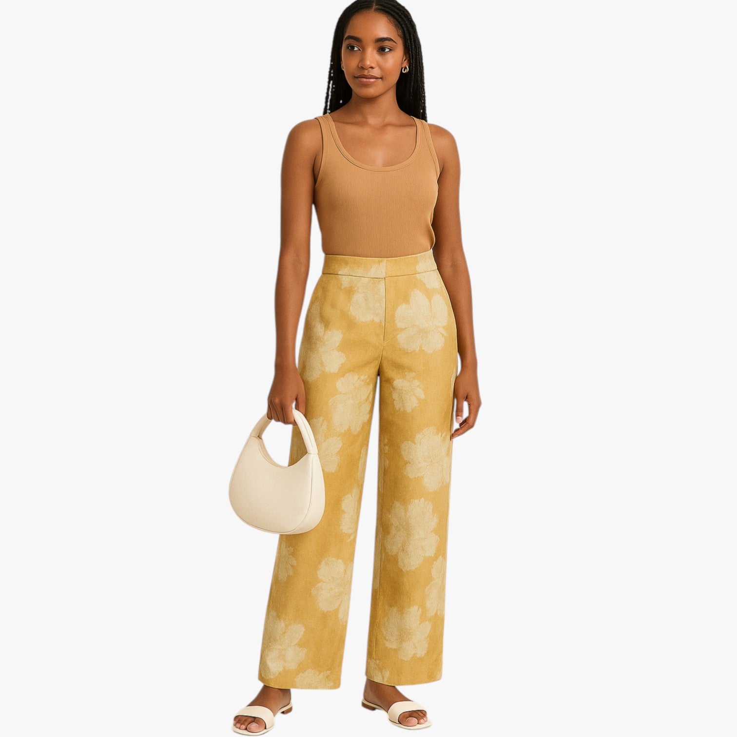 Ysabelle | Pantaloni dritti con stampa floreale romantica - - clothing long pants mid waist non-stretch pants pants for women regular fit women women pants woven fabric - Concept Palermo
