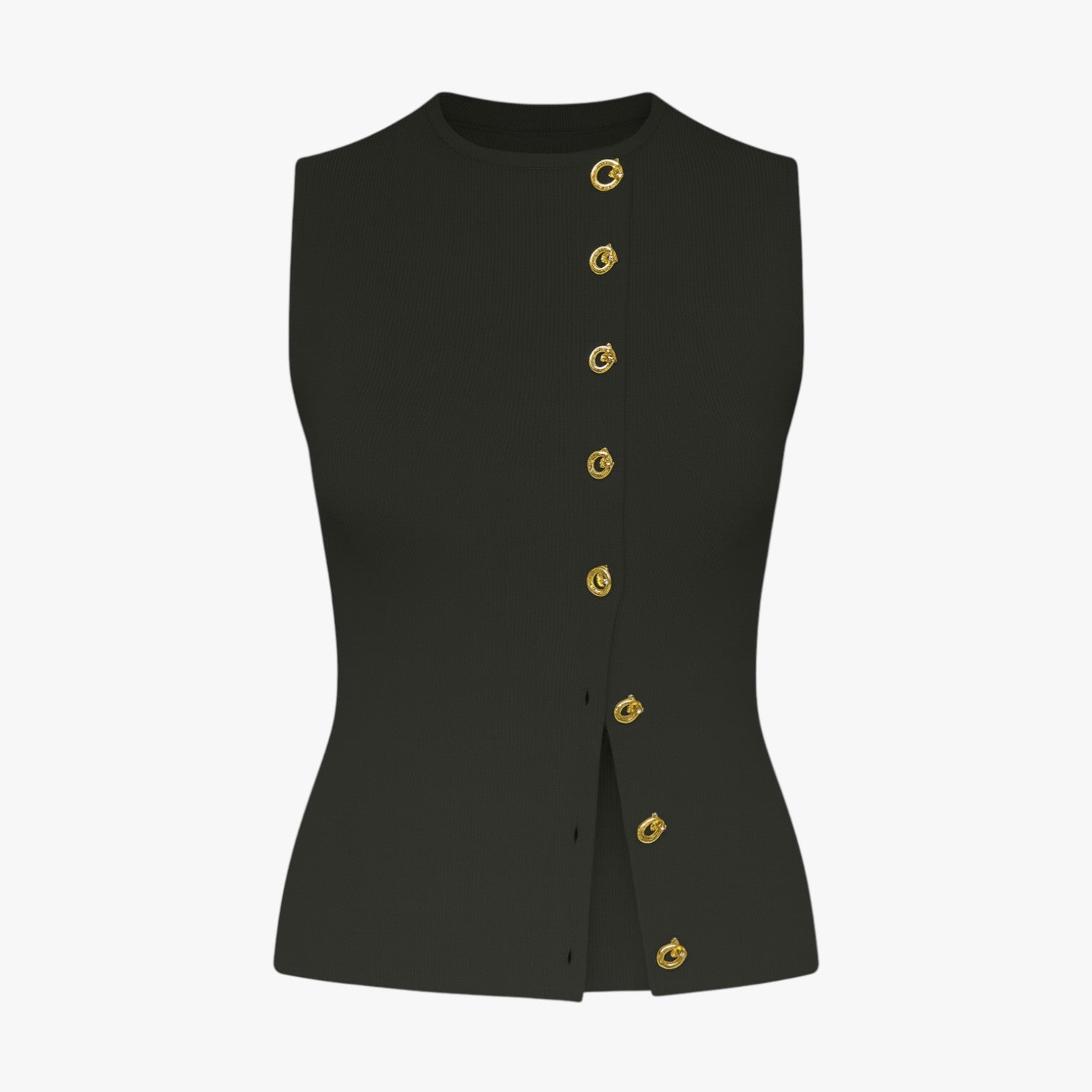 Agnes | Gilet con bottoni asimmetrici - Nero - regular fit slight stretch spring summer sweaters & cardigans women women clothes yellow - Concept Palermo