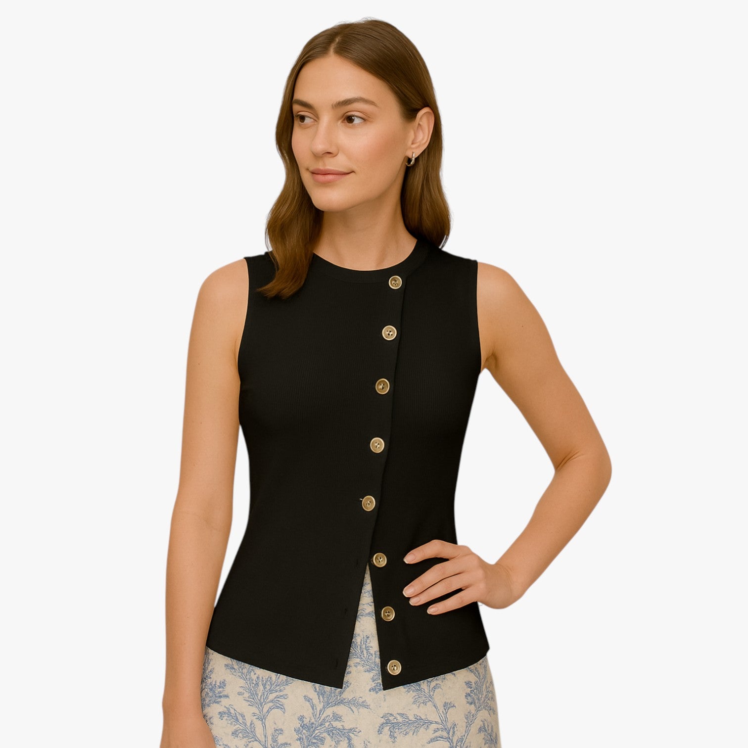 Agnes | Gilet con bottoni asimmetrici - - regular fit slight stretch spring summer sweaters & cardigans women women clothes yellow - Concept Palermo