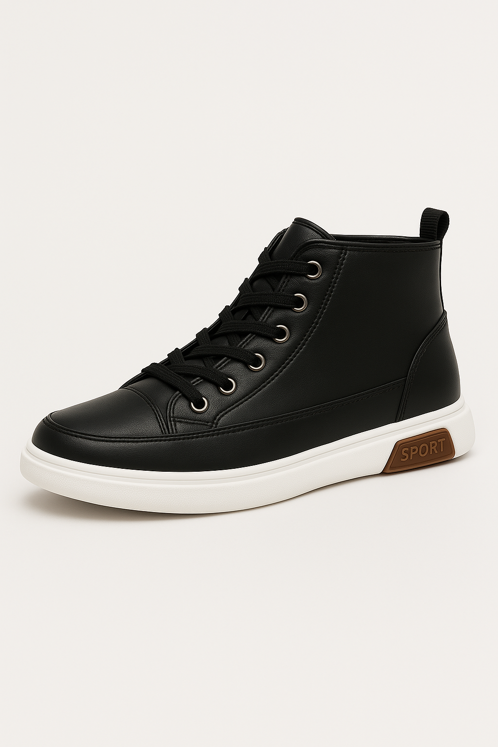 Lina | Sneakers casual a metà polpaccio con cuciture pulite - Nera - shoes shoes for women Shoes women sneakers - Concept Palermo
