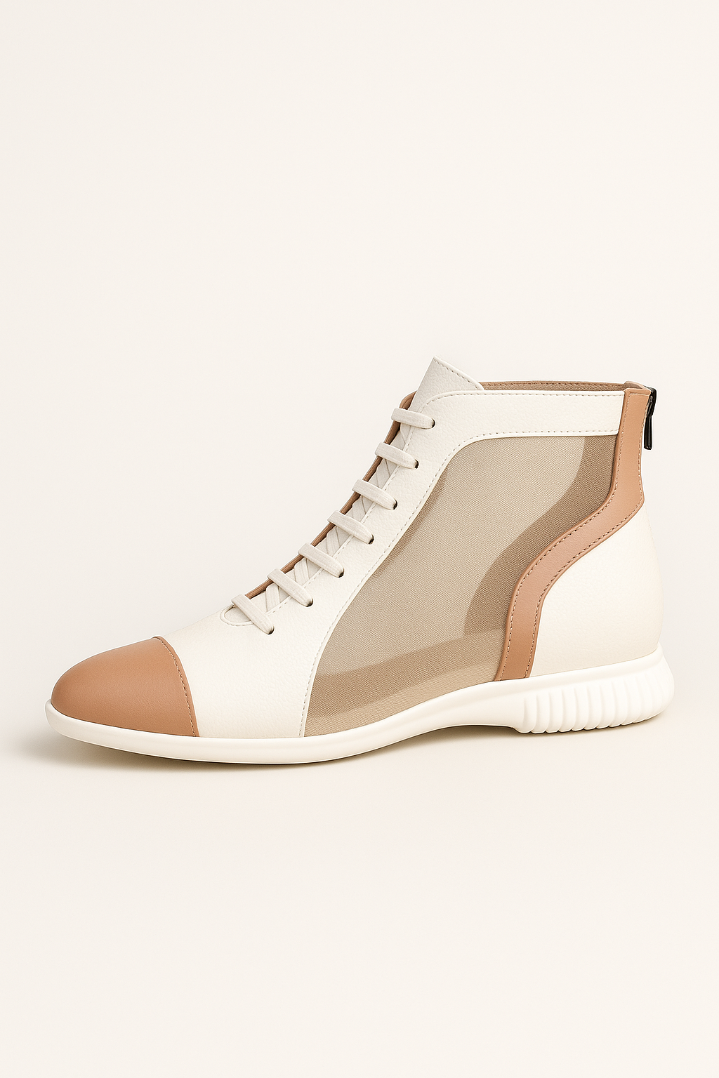 Naomi | Sneakers Estive in Rete Bicolore con Suola Bassa - Bianca - shoes shoes for women shoes woman Shoes women woman shoes summer 2025 - Concept Palermo