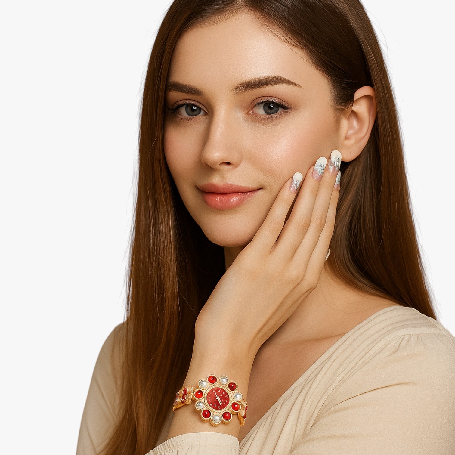 Lilliana | Elegante orologio con quadrante a fiori in cristallo - - female watch ladies watch watch watch for women watches - Concept Palermo