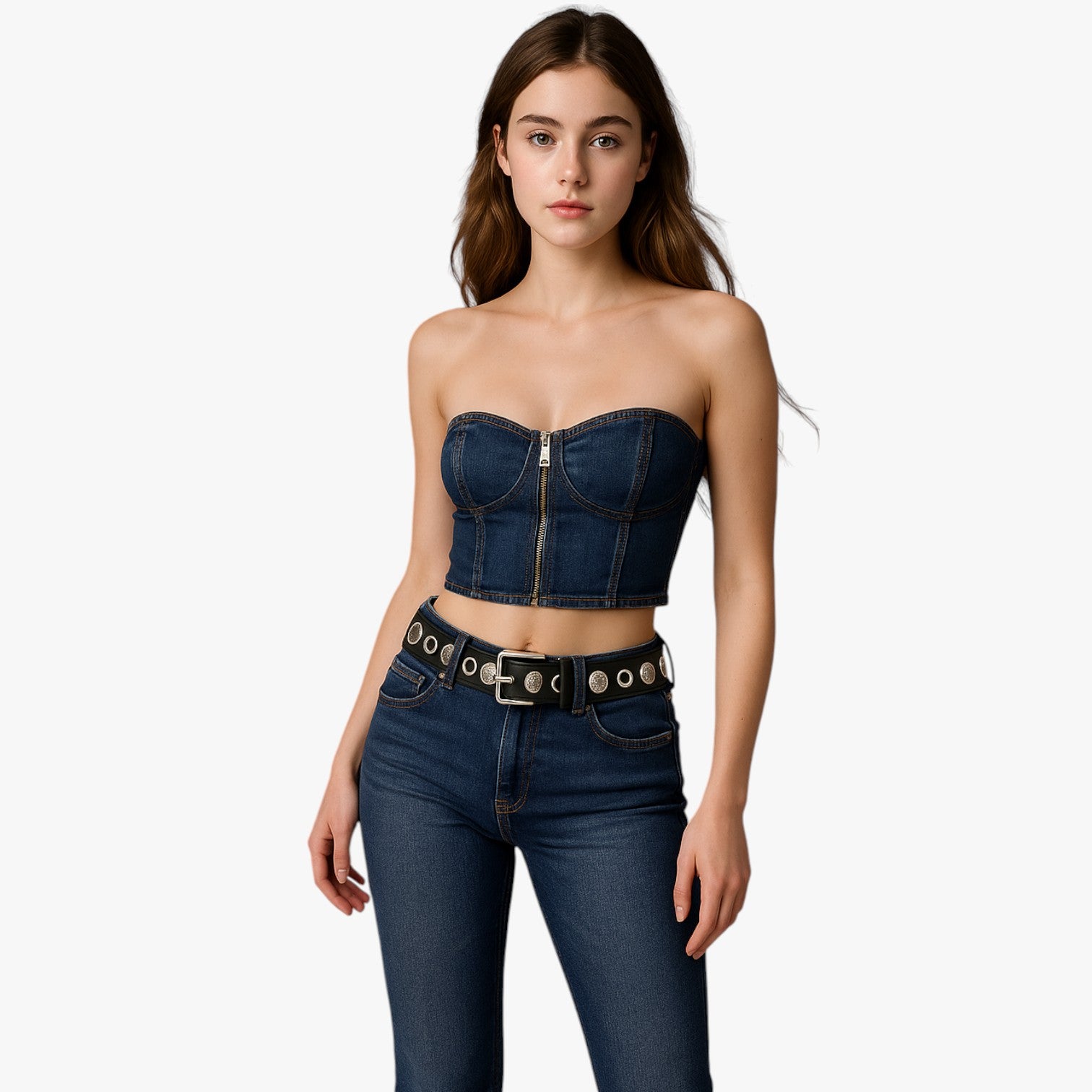Belen | Cintura punk in pelle con borchie unisex - - Belts waist belt for women Womens belt - Concept Palermo