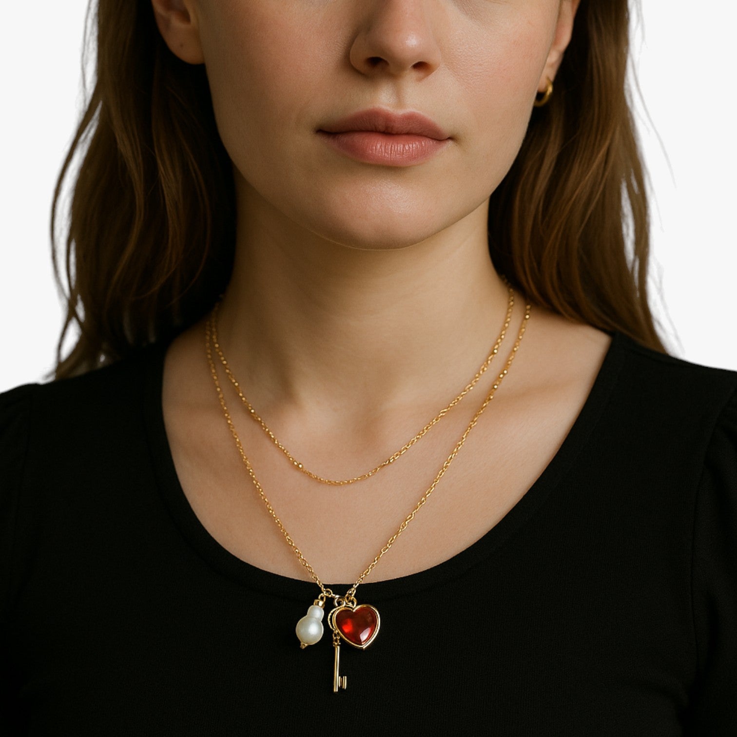 Elsie | Collana cuore con perla elegante - - elegant womens necklaces necklace NECKLACES Necklaces for Women - Concept Palermo