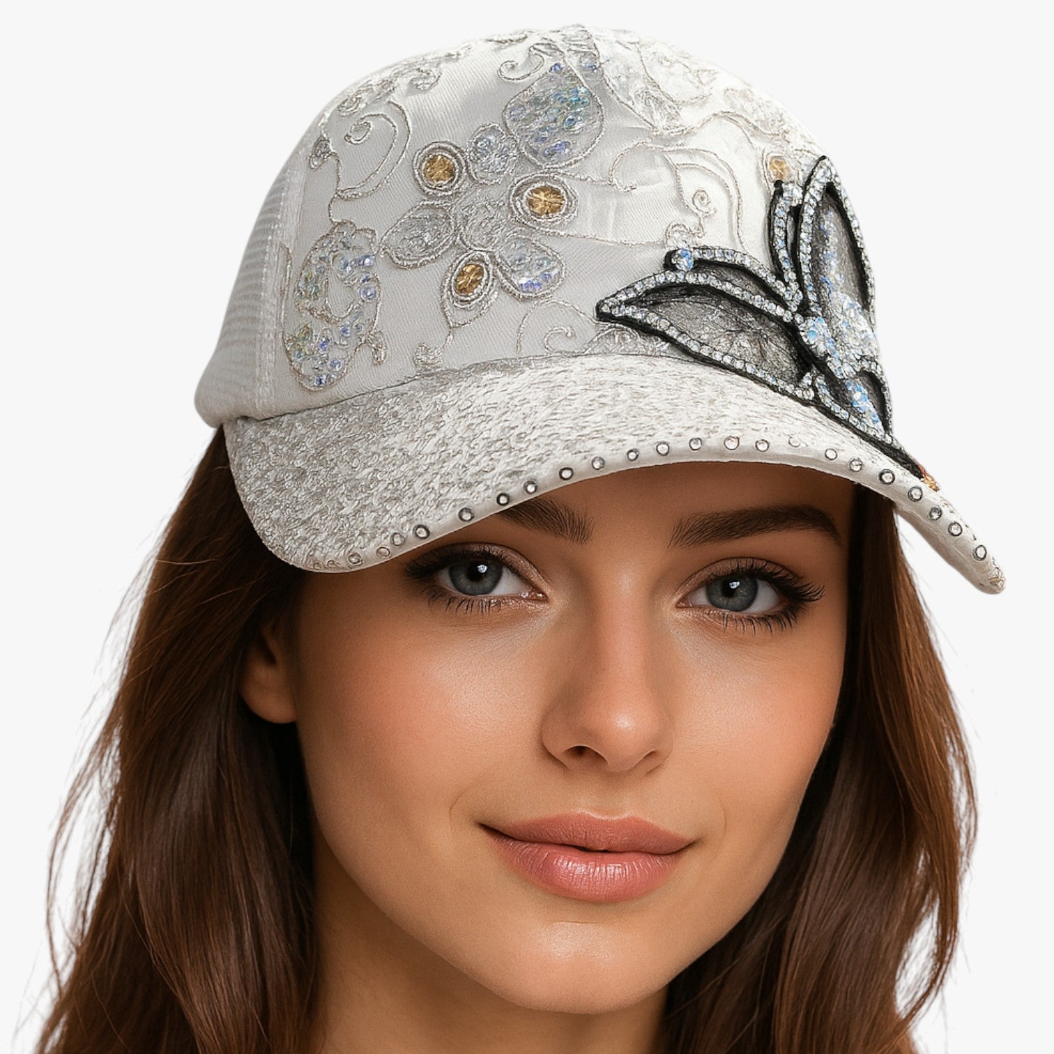 Peyton | Cappello da Baseball Donna in Denim Brillante con Fibbia Regolabile - - hat Hat for girls hats women hat - Concept Palermo