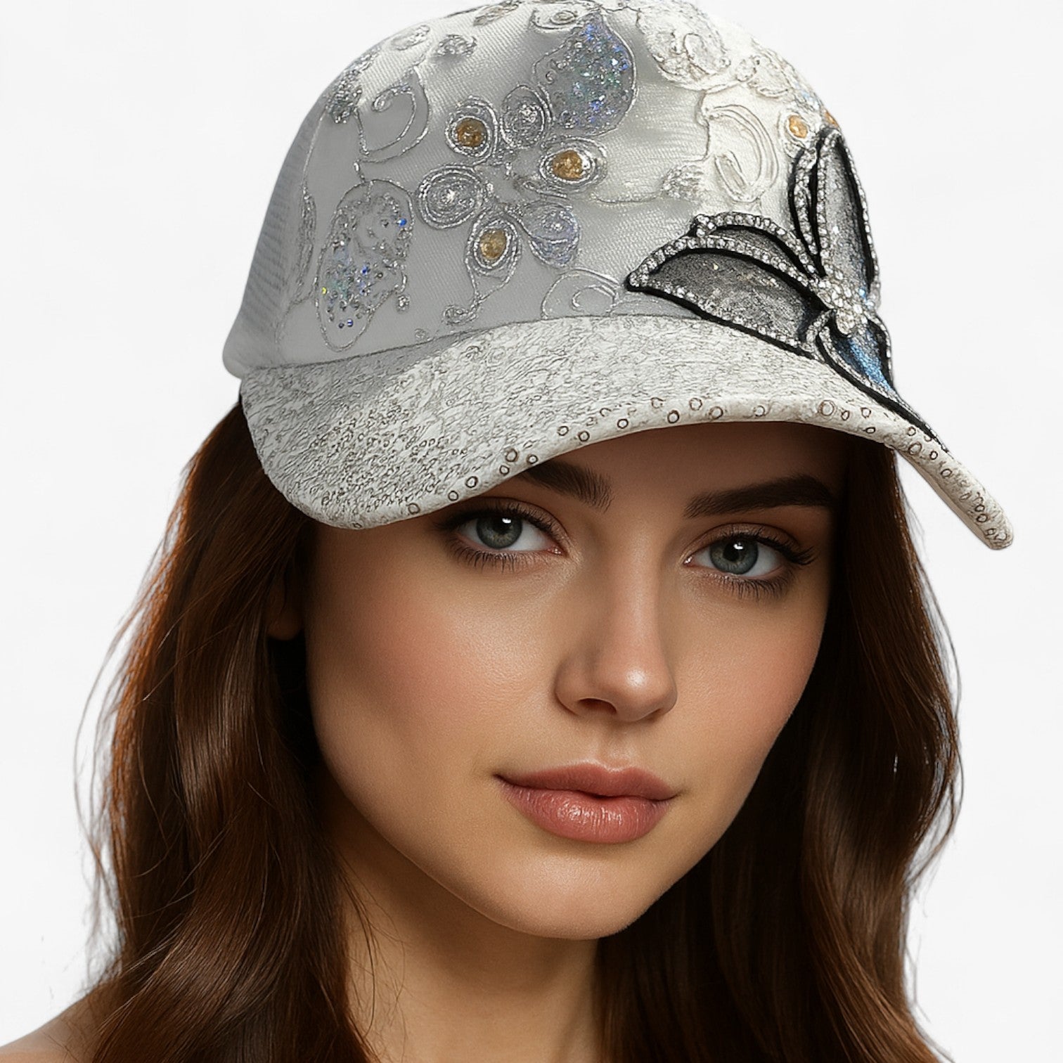 Peyton | Cappello da Baseball Donna in Denim Brillante con Fibbia Regolabile - - hat Hat for girls hats women hat - Concept Palermo