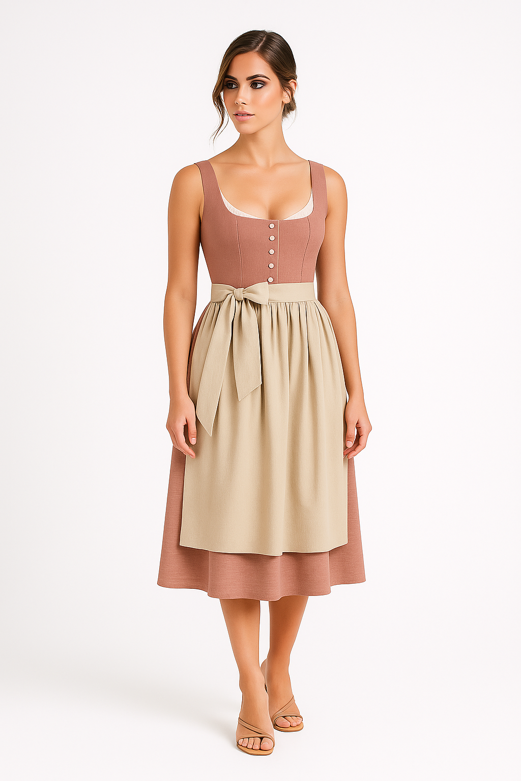 Palma | Vestito midi tradizionale con fiocco e dettagli retrò - - Frauen Kleider Summer - Concept Palermo