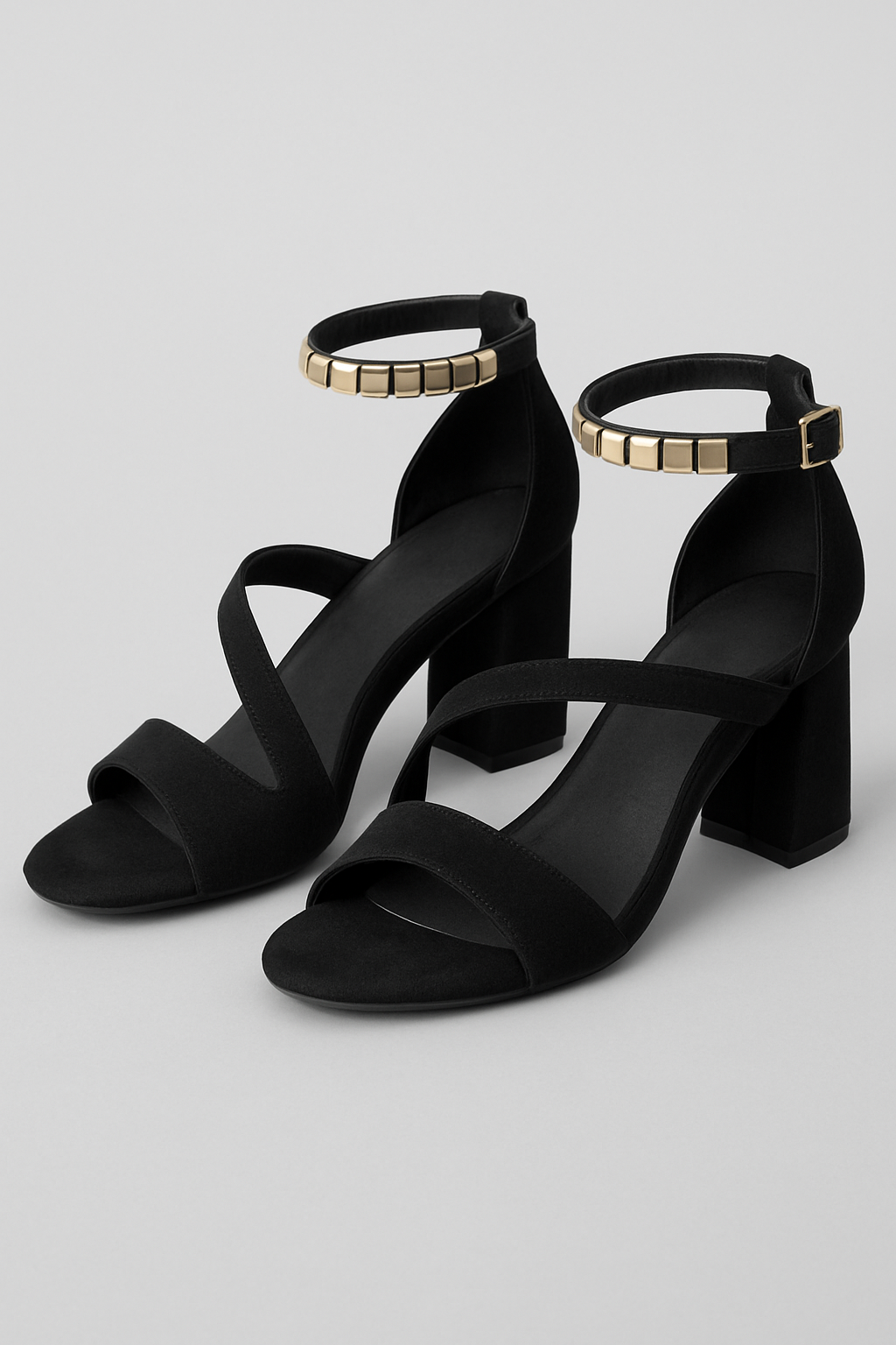 Myrna | Sandali eleganti con cinturini sovrapposti e tacco blocco - Nero - Frauen Sandalen SPRING - Concept Palermo