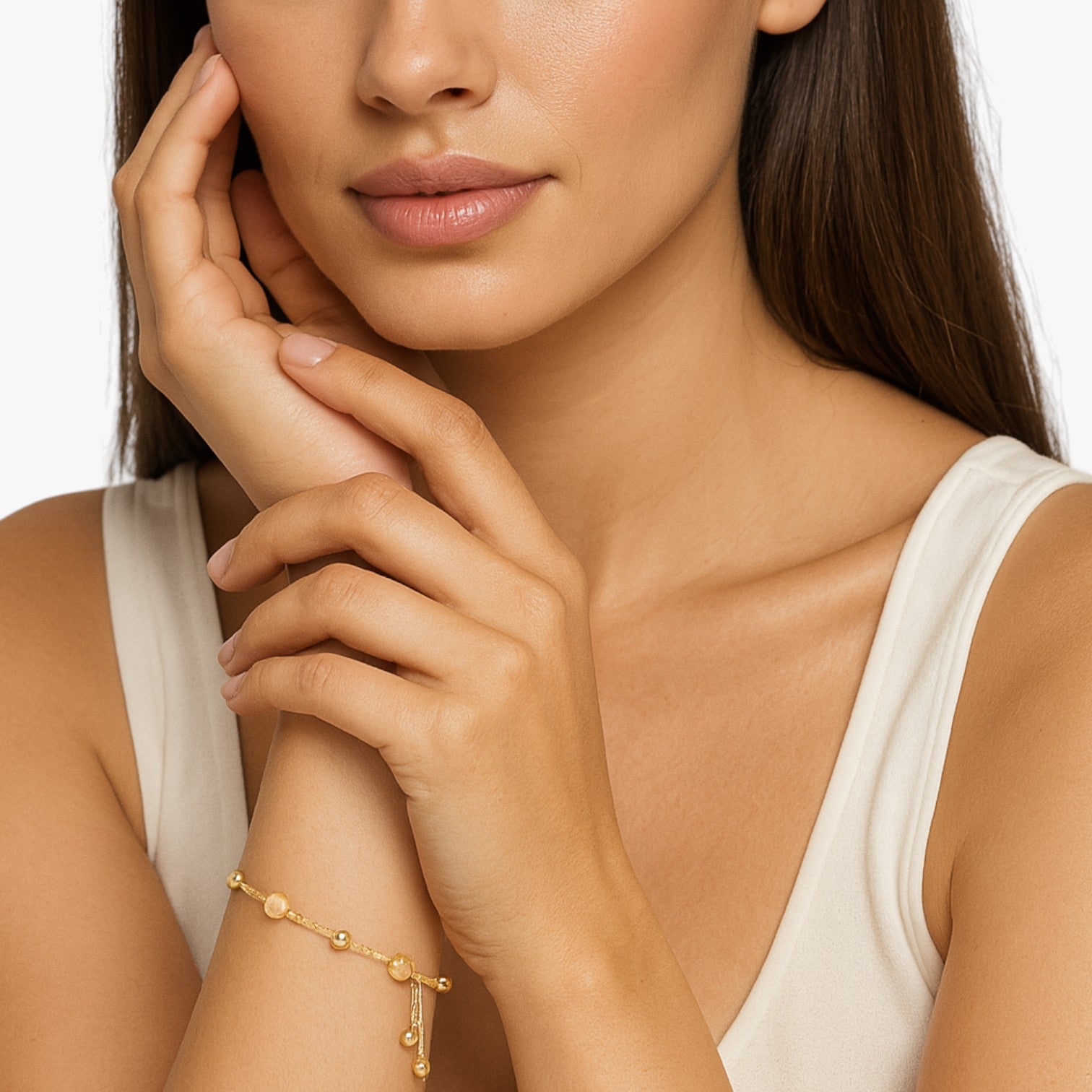 Alaia | Bracciale regolabile con perline smerigliate in acciaio inossidabile - - BRACELET BRACELET FOR WOMEN BRACELETS bracelets for women - Concept Palermo