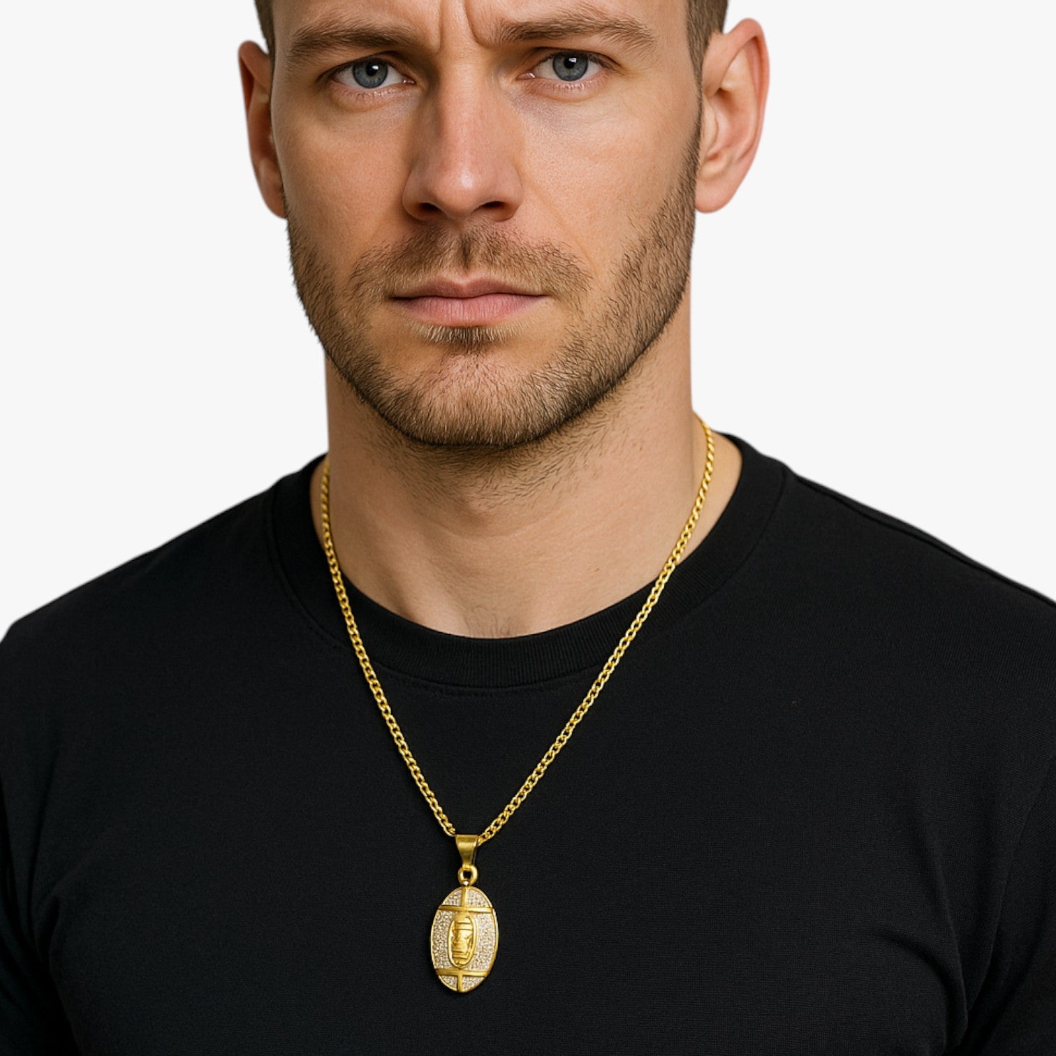 Jayson | Collana rugby in acciaio con cristallo - - Fashion Necklaces necklace necklace for men NECKLACES - Concept Palermo