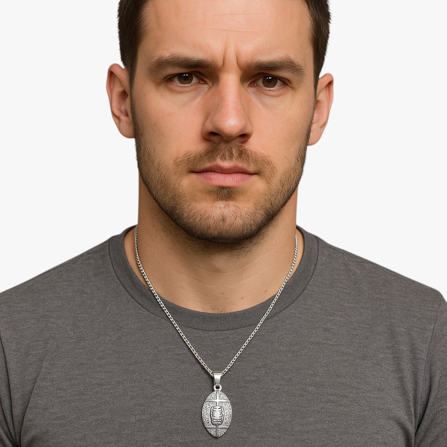 Jayson | Collana rugby in acciaio con cristallo - - Fashion Necklaces necklace necklace for men NECKLACES - Concept Palermo