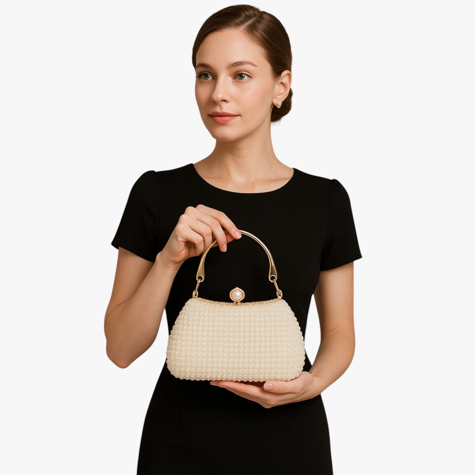 Aviana | Elegante borsa da sera in perle con manico a catena - - bag Bags handbags women bags Women's handbags - Concept Palermo