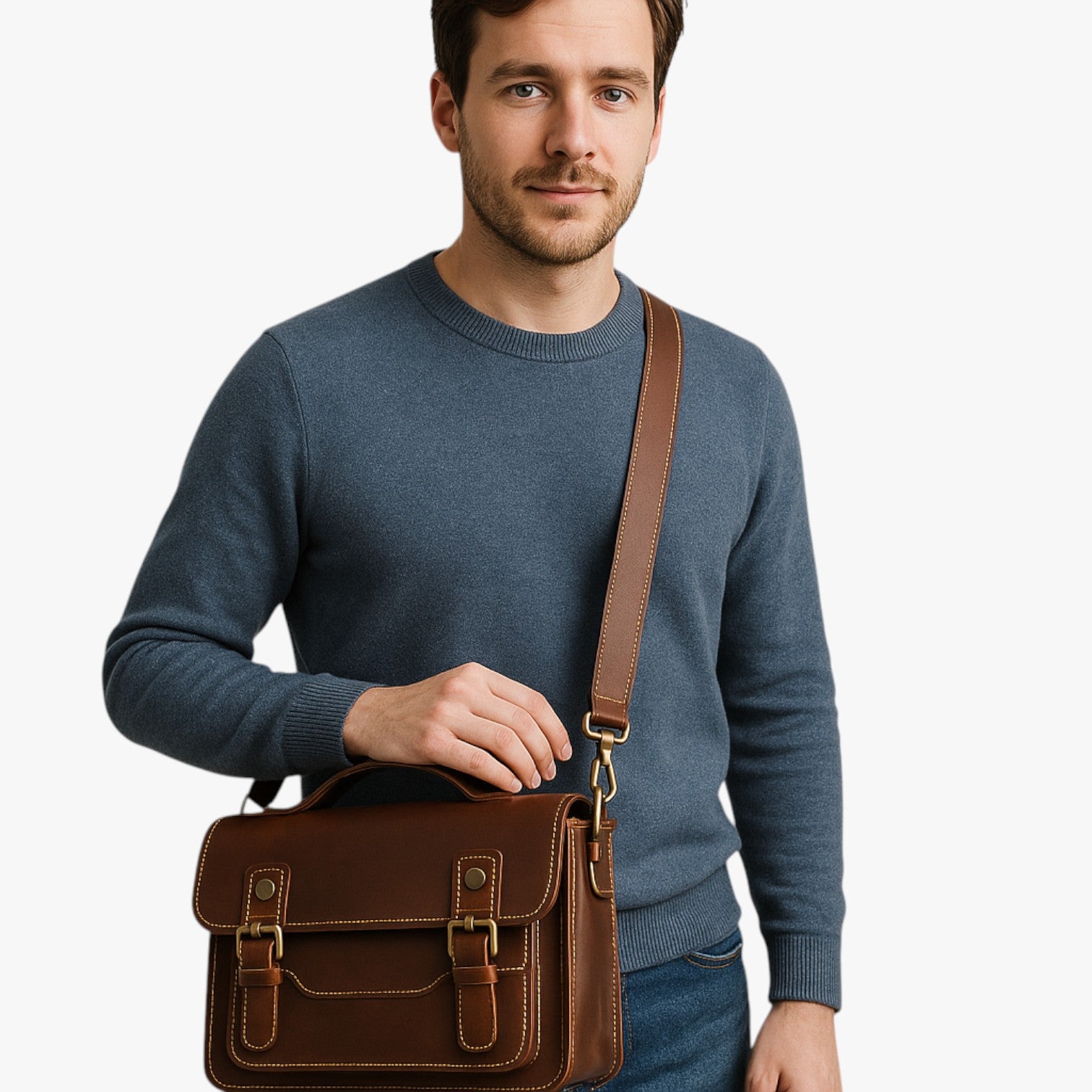 Nico | Borsa a tracolla antifurto unisex in pelle elegante - - Bags bags for men mens bag Shoulder & Crossbody Bags - Concept Palermo