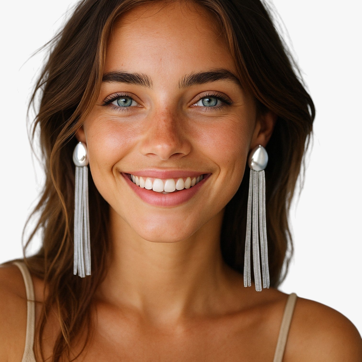Flora | Orecchini a Goccia con Nappa Lunga Brillante - - EARRINGS Earrings for Women Girls New Fashion Earrings - Concept Palermo