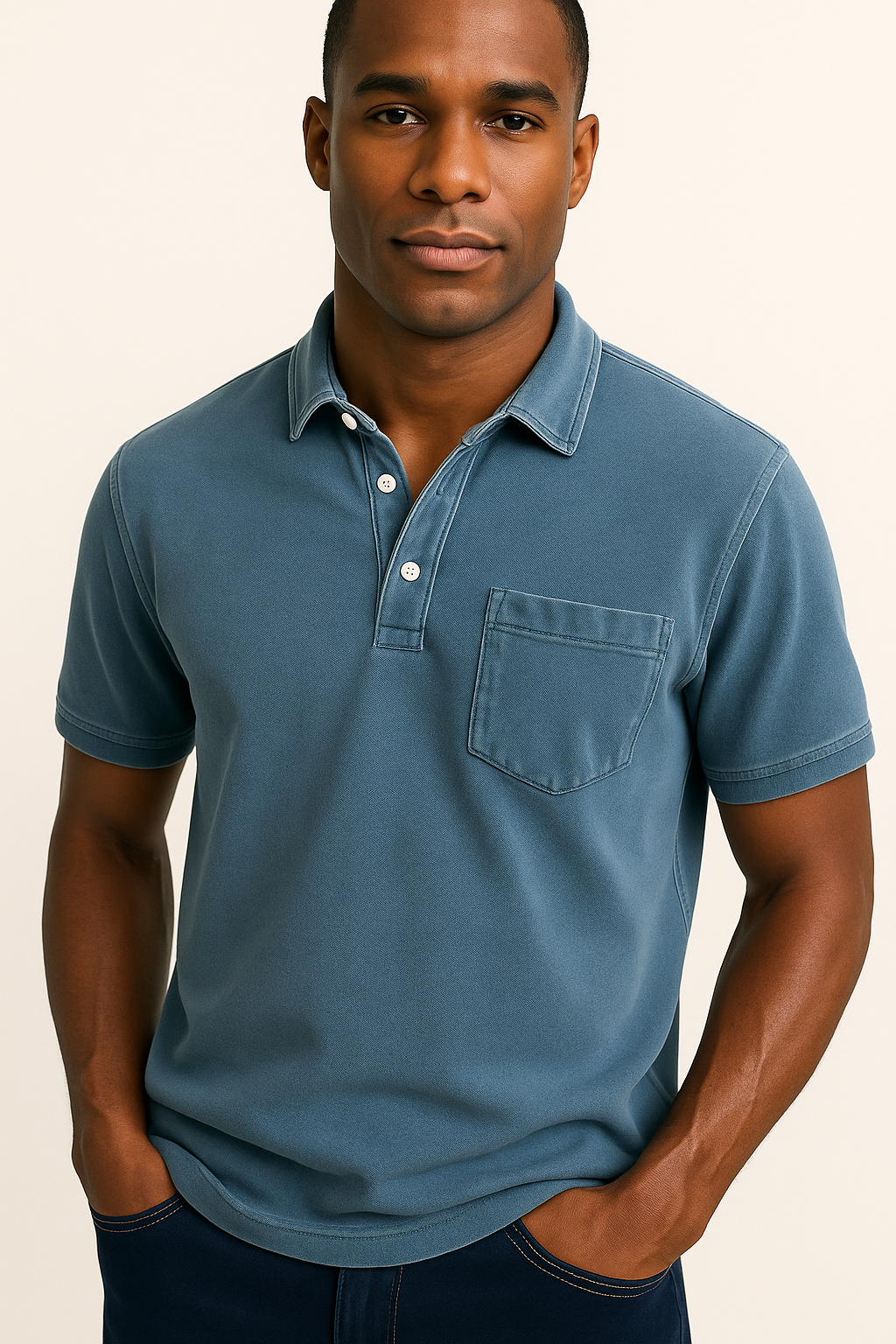 Samuel | Polo da uomo tinta in capo con taschino sul petto - - men's polo men's polo shirt Shirts und Polos - Concept Palermo