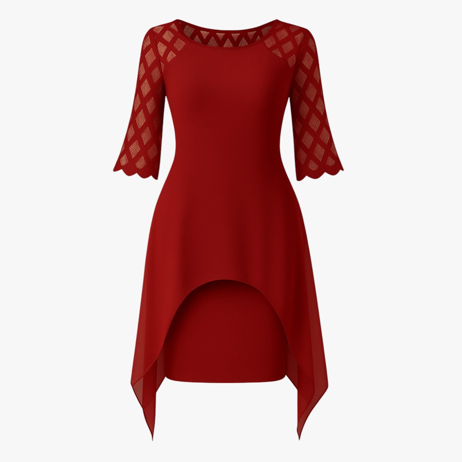 Elegantemente | Abito Elegante Taglie Forti - Stile Sicuro e Versatile - Rosso - ALL Damen Damenbekleidung Damenkollektion Kleid Kleider in Übergröße Kleidung Plusgröße - Concept Palermo