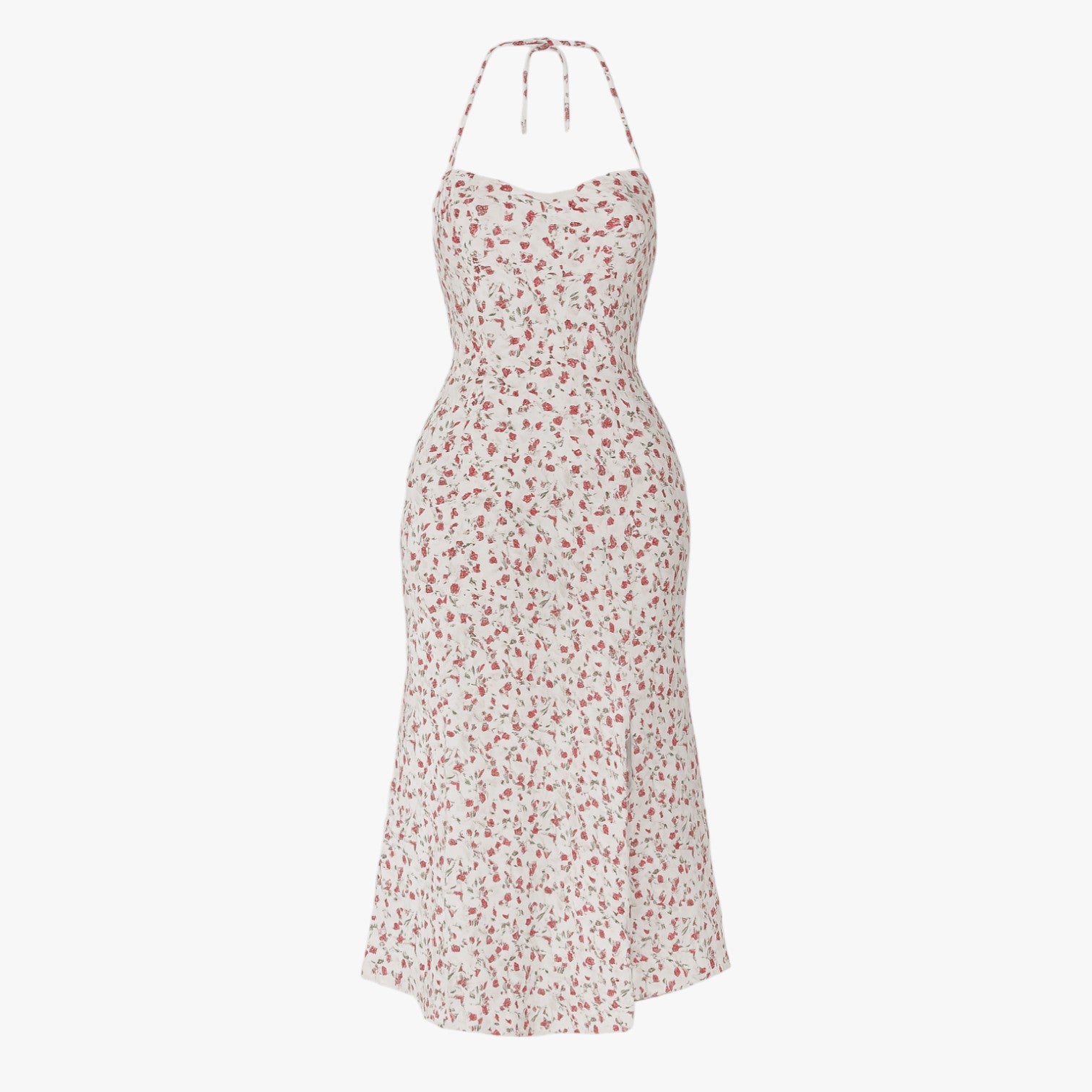 Sofia | Elegante abito da sera in pizzo senza schiena con scollo a halter - Rosso - - Concept Palermo