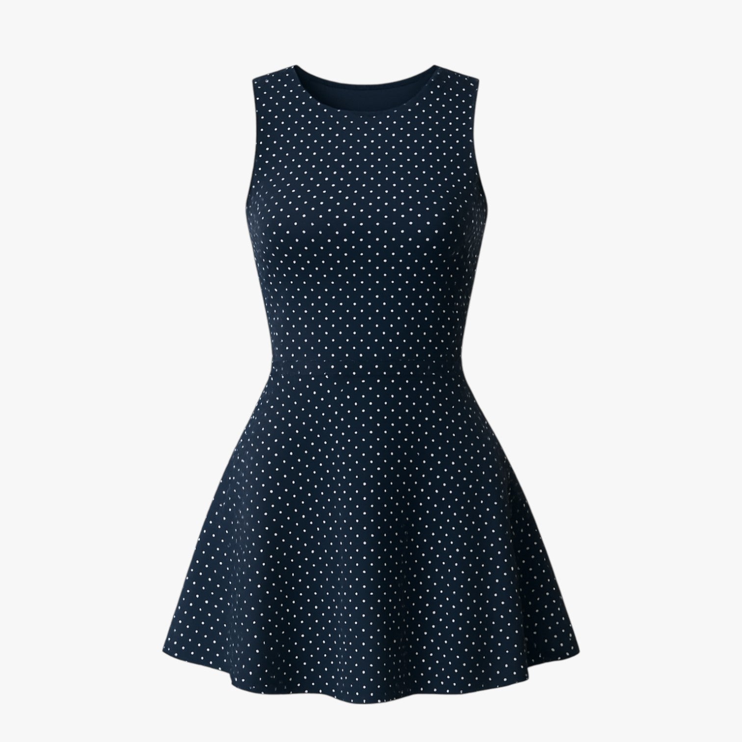 Luna | Vestito mini senza maniche con pois - BLU PROFONDO - - Concept Palermo
