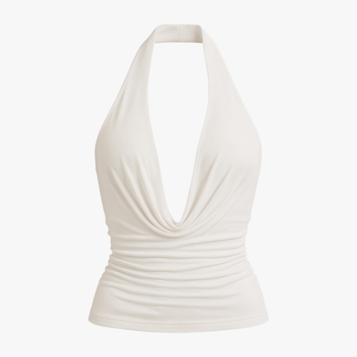 Luna | Top a collo halter senza cuciture per l'estate e lo stile street - Bianco - - Concept Palermo