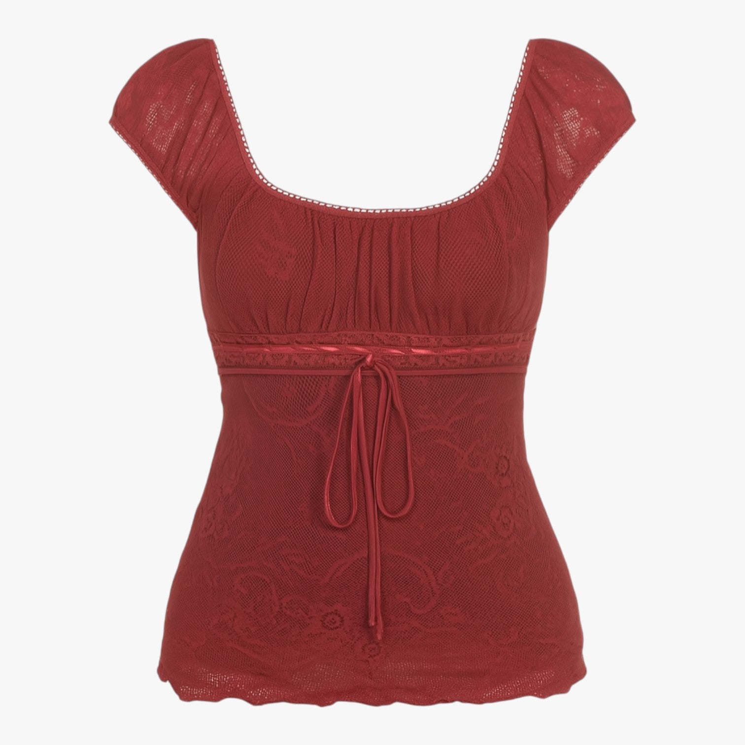 Mina | Top cortissimo vintage con dettaglio a fiocco - Rosso - - Concept Palermo