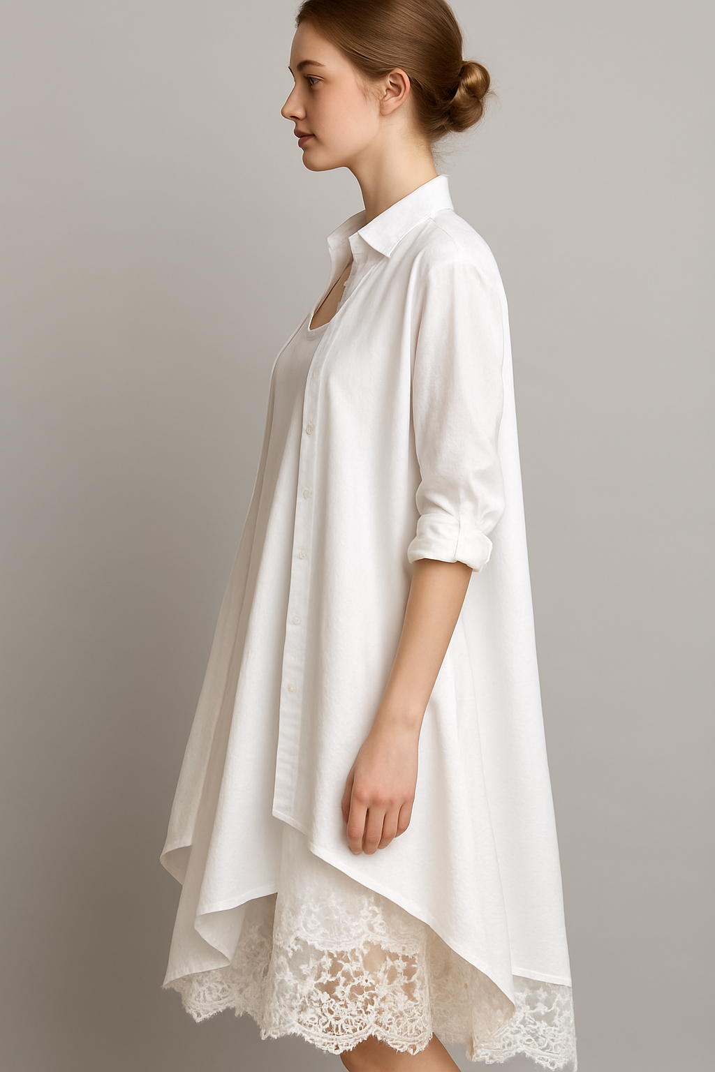 Aurora | Abito Lungo Boho con Dettagli in Pizzo & Camicia Abbinata - - Complete Outfit dress outfit outfit con abito outfit set - Concept Palermo