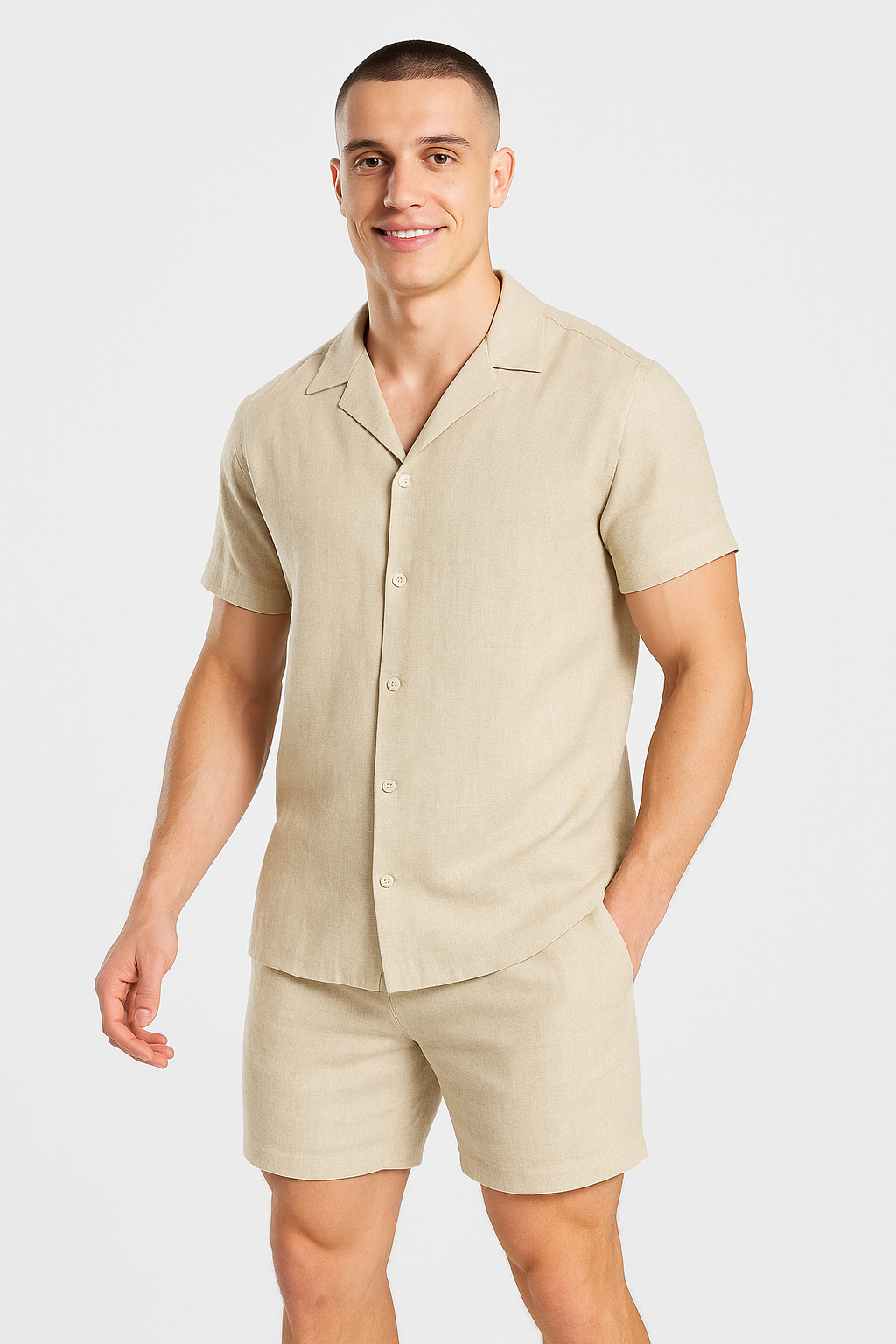 Simone | Breeze Set 2 Pezzi – Il Look Perfetto per Ogni Occasione - - 2-delt sett Breeze sett Casuell antrekk Casuell klær Frisk hele dagen Fukttransporterende Komfortabelt antrekk Komfortabelt sett Krageskjorte Lettvekts sett Matchende shorts Mote sett Pustende stoff Sommerantrekk Stilig sett Uanstrengt stil Uanstrengt utseende Utendørs klær - Concept Palermo